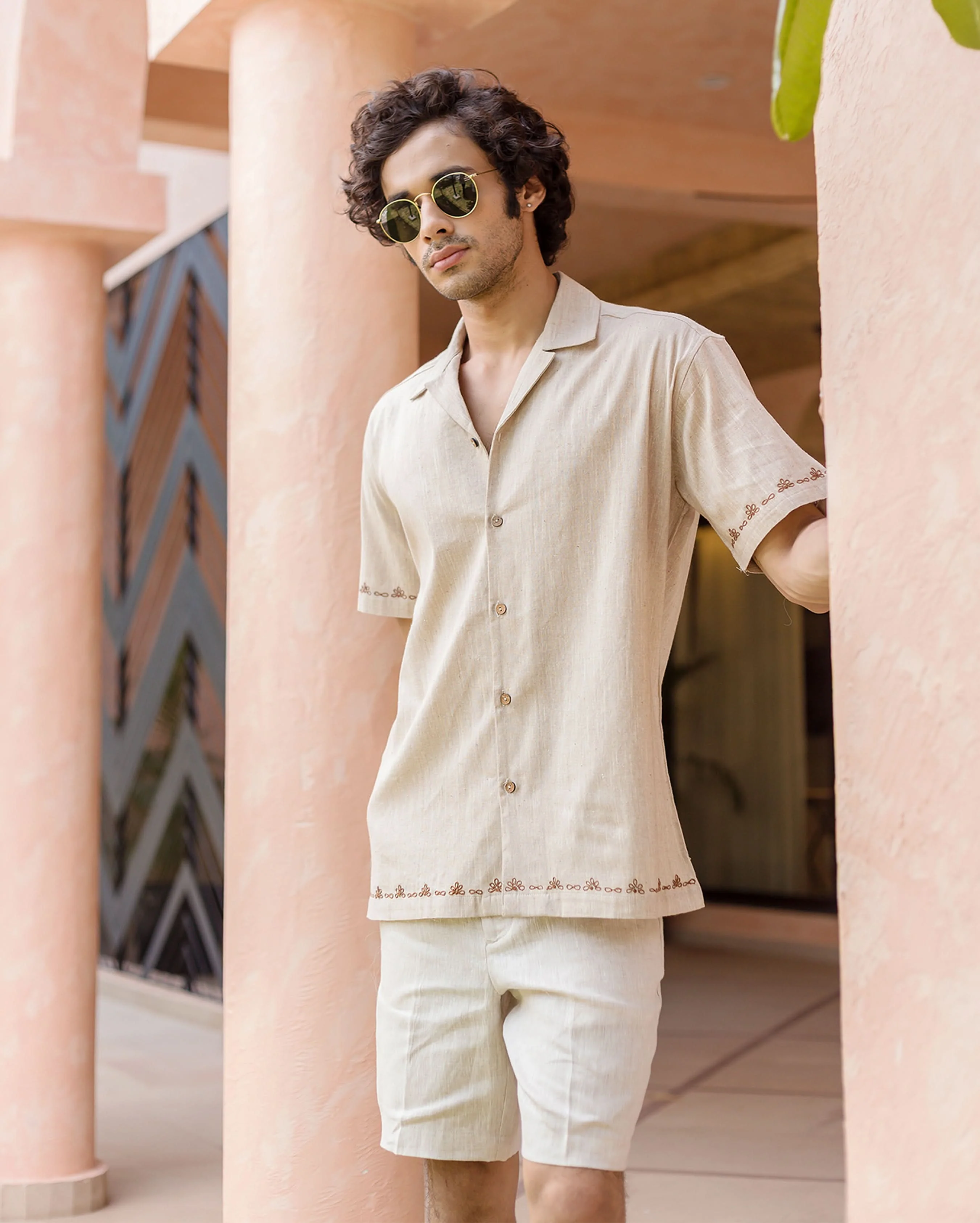 Reed Brown Embroidered Cotton Shirt - Image 3