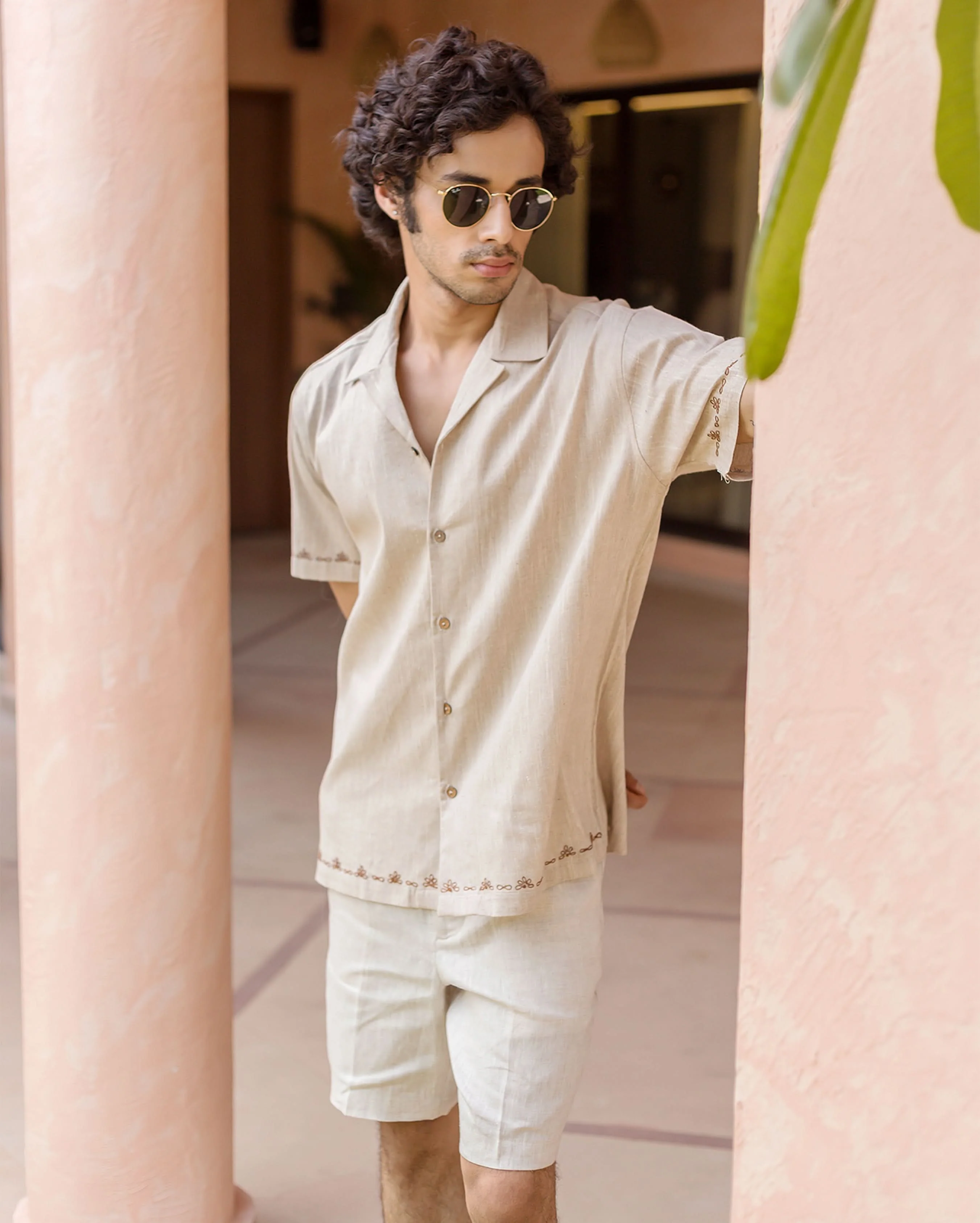 Reed Brown Embroidered Cotton Shirt - Image 5