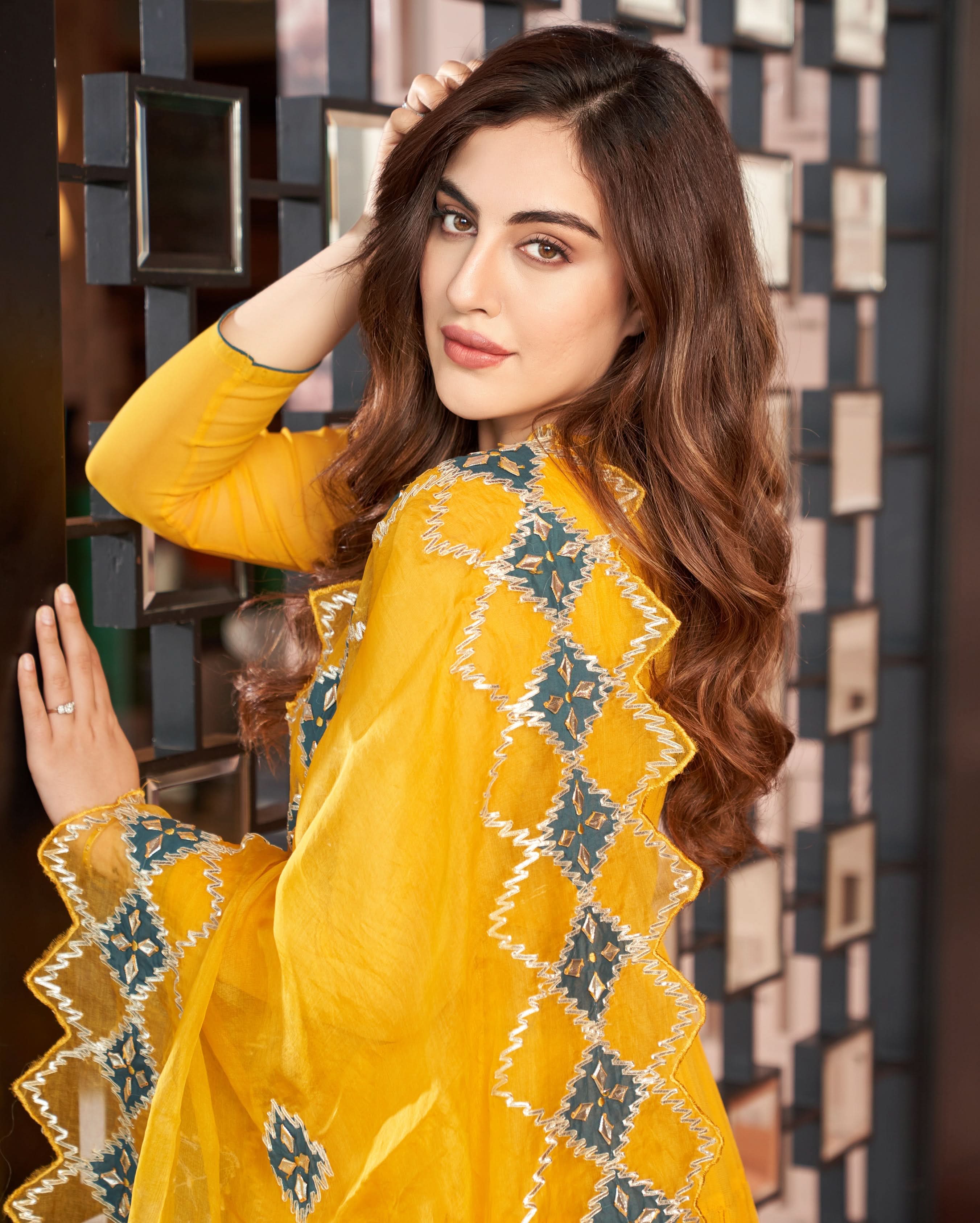 Resham Yellow Gotapatti Georgette Suit Set - Image 5