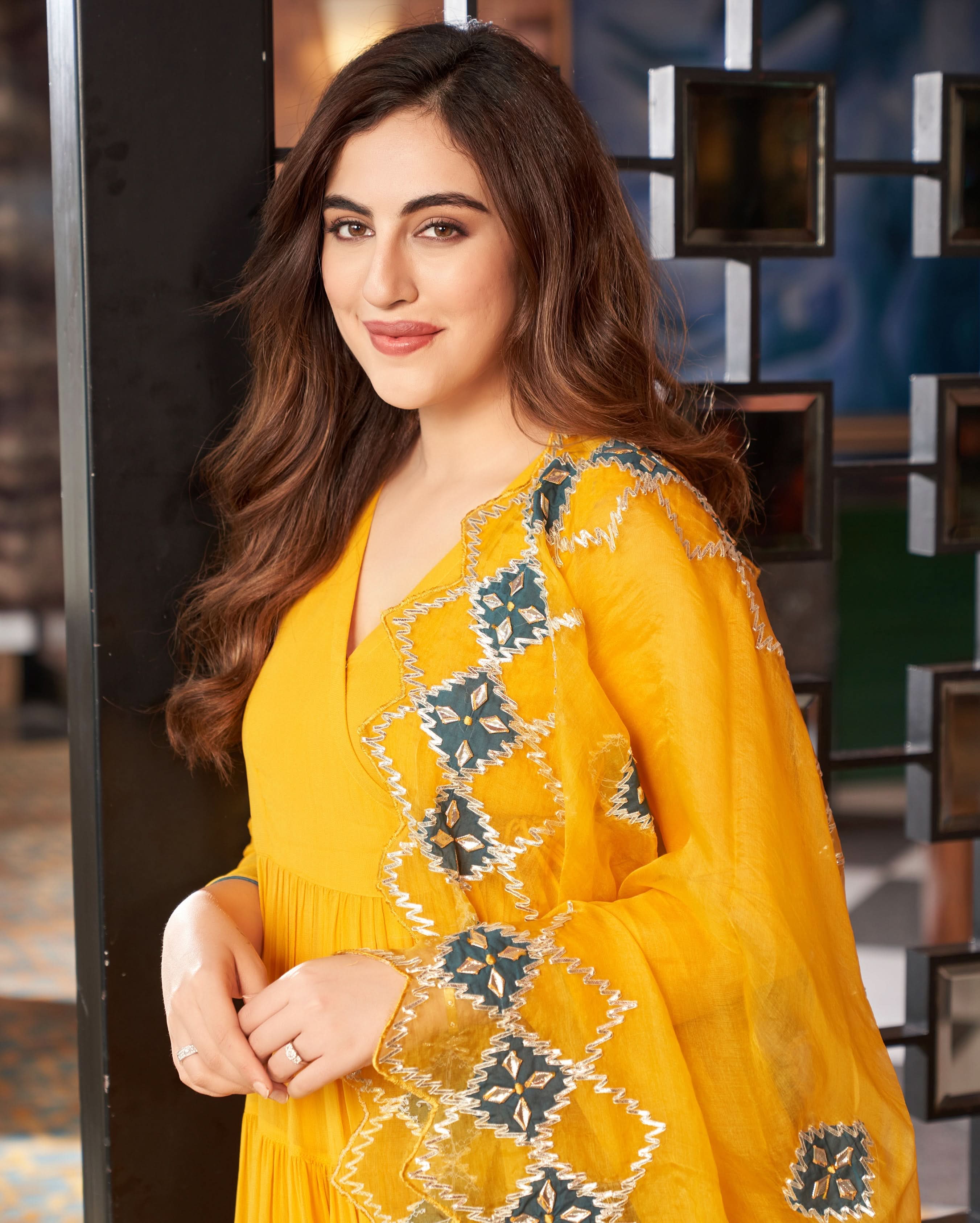 Resham Yellow Gotapatti Georgette Suit Set - Image 6