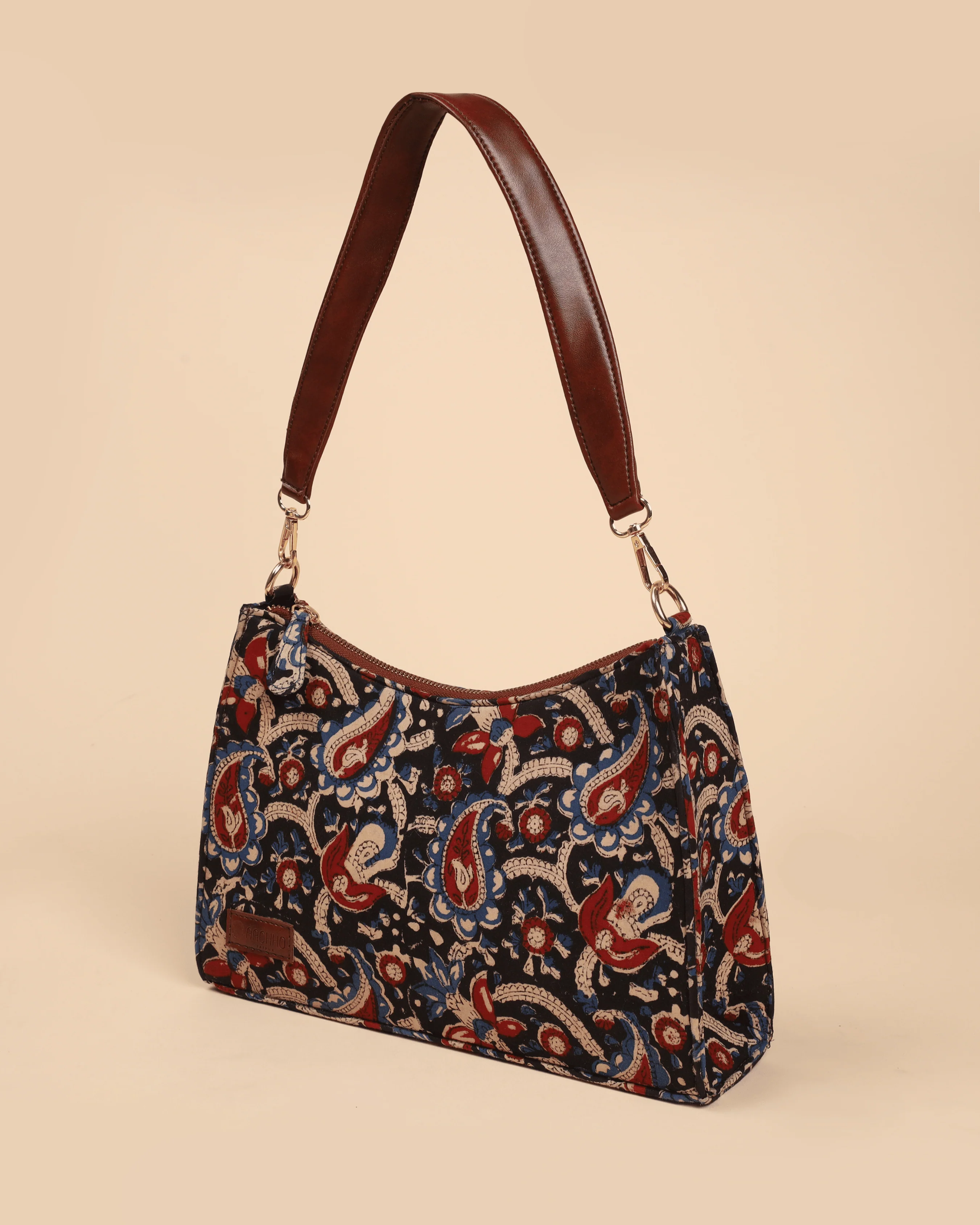Reva Honey Handblock Baguette Bag - Image 4