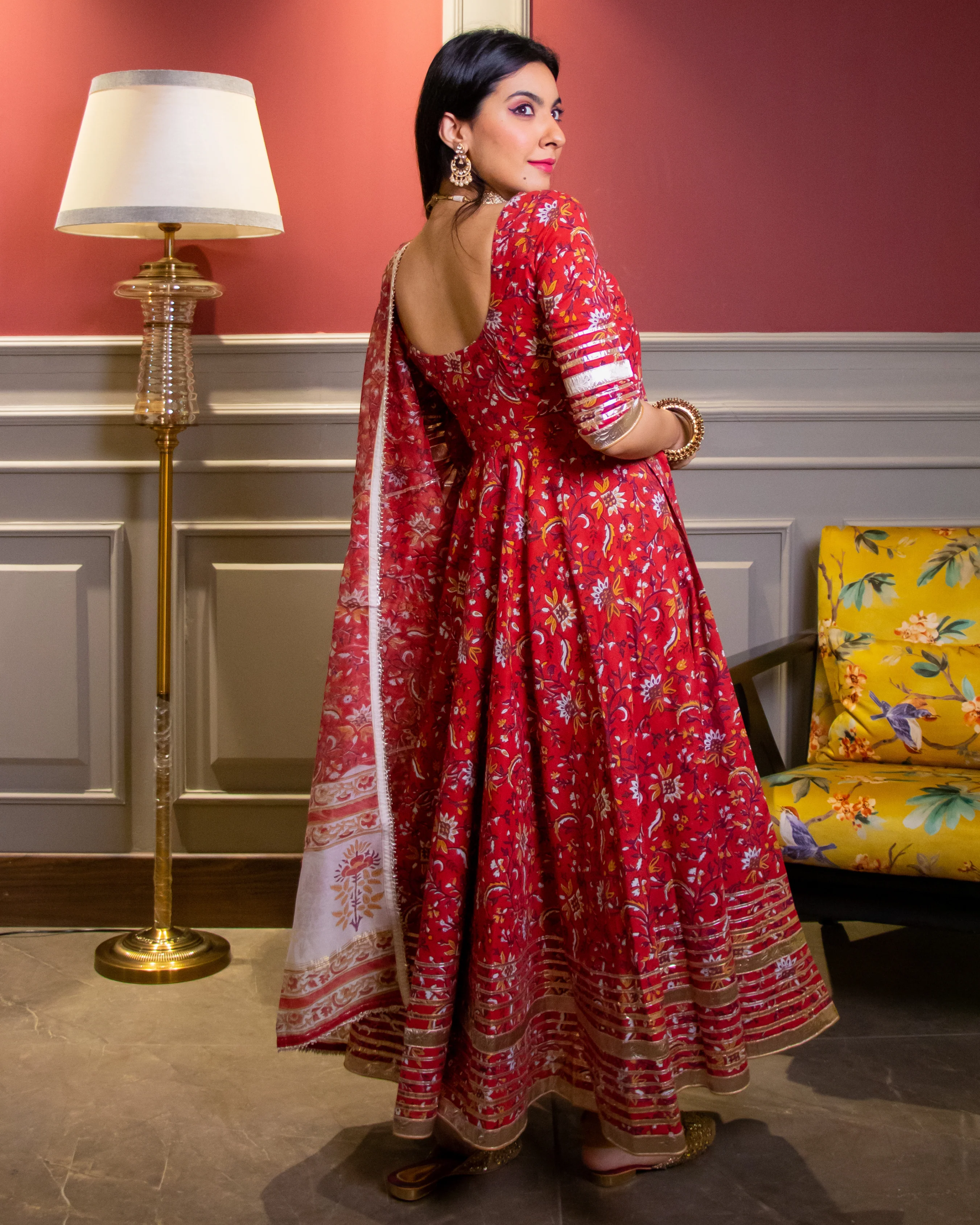 Rida Handblock Gota Suit Set - Image 4