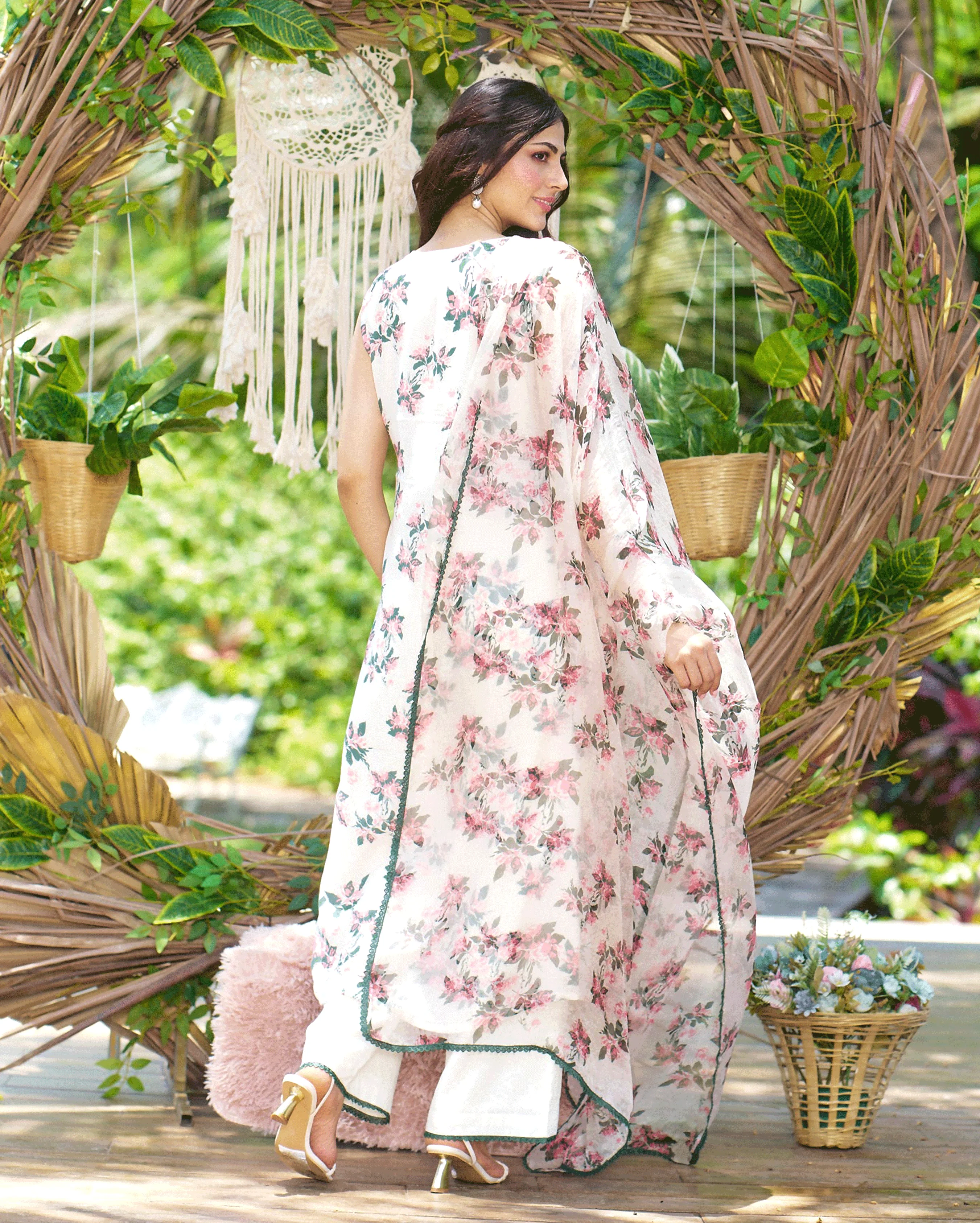 Rishika Off White Printed Silk Suit Set - Image 5