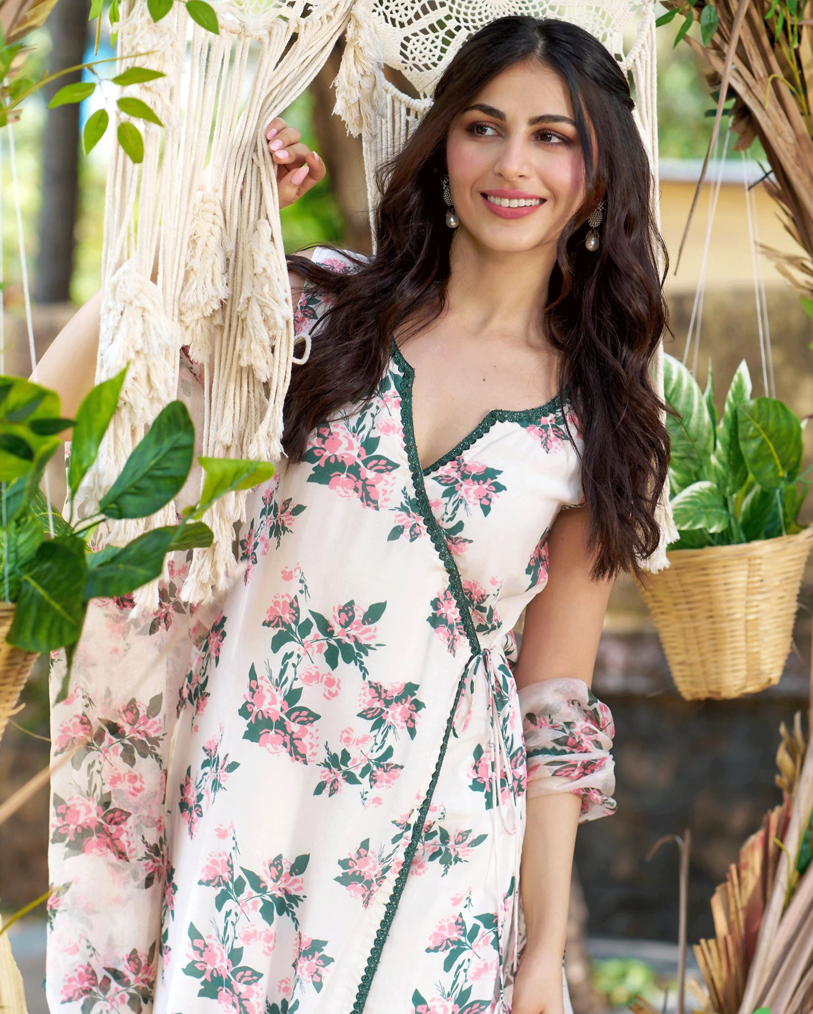 Rishika Off White Printed Silk Suit Set - Image 6