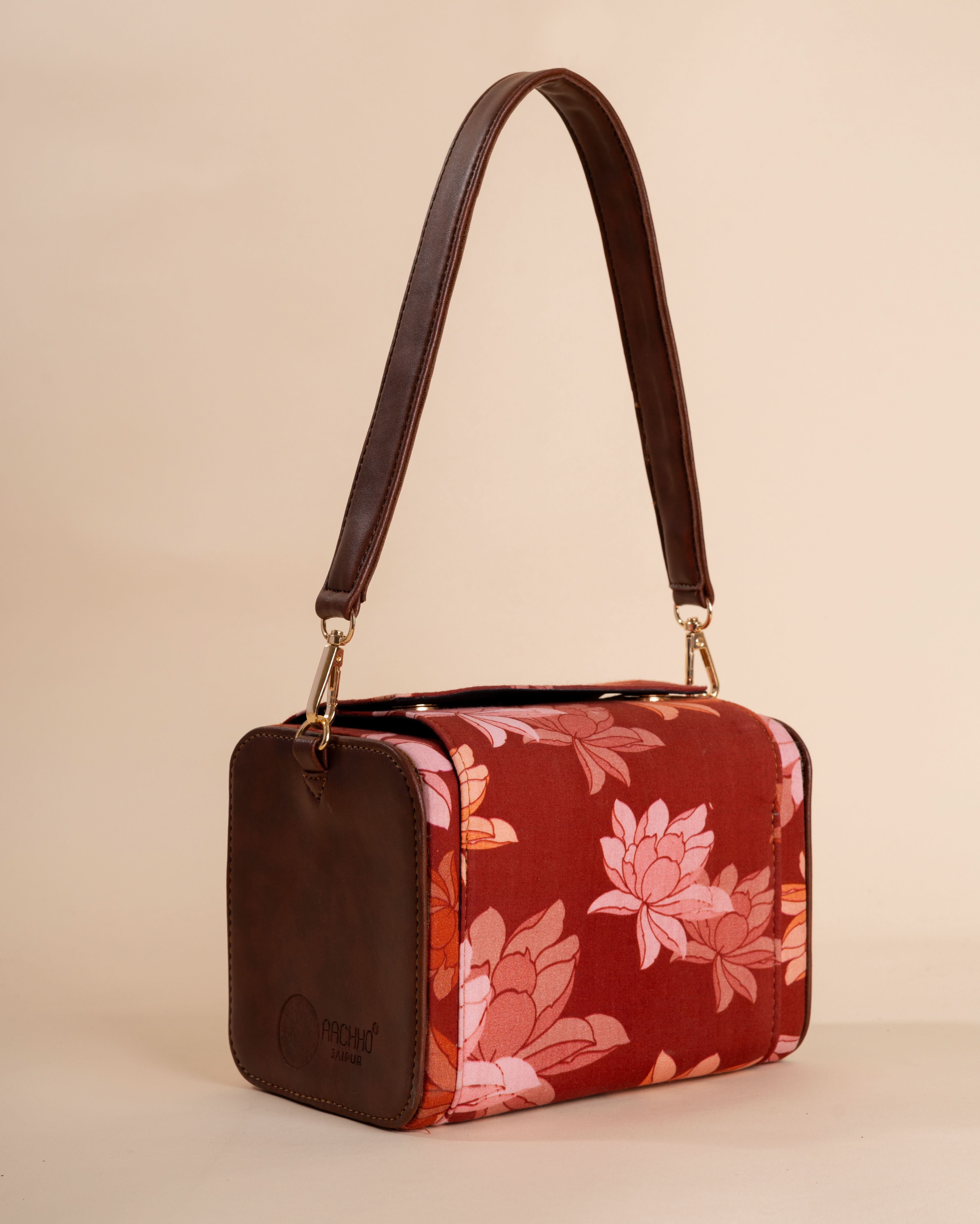 Rosalie Retro Maroon Satchel Bag - Image 5