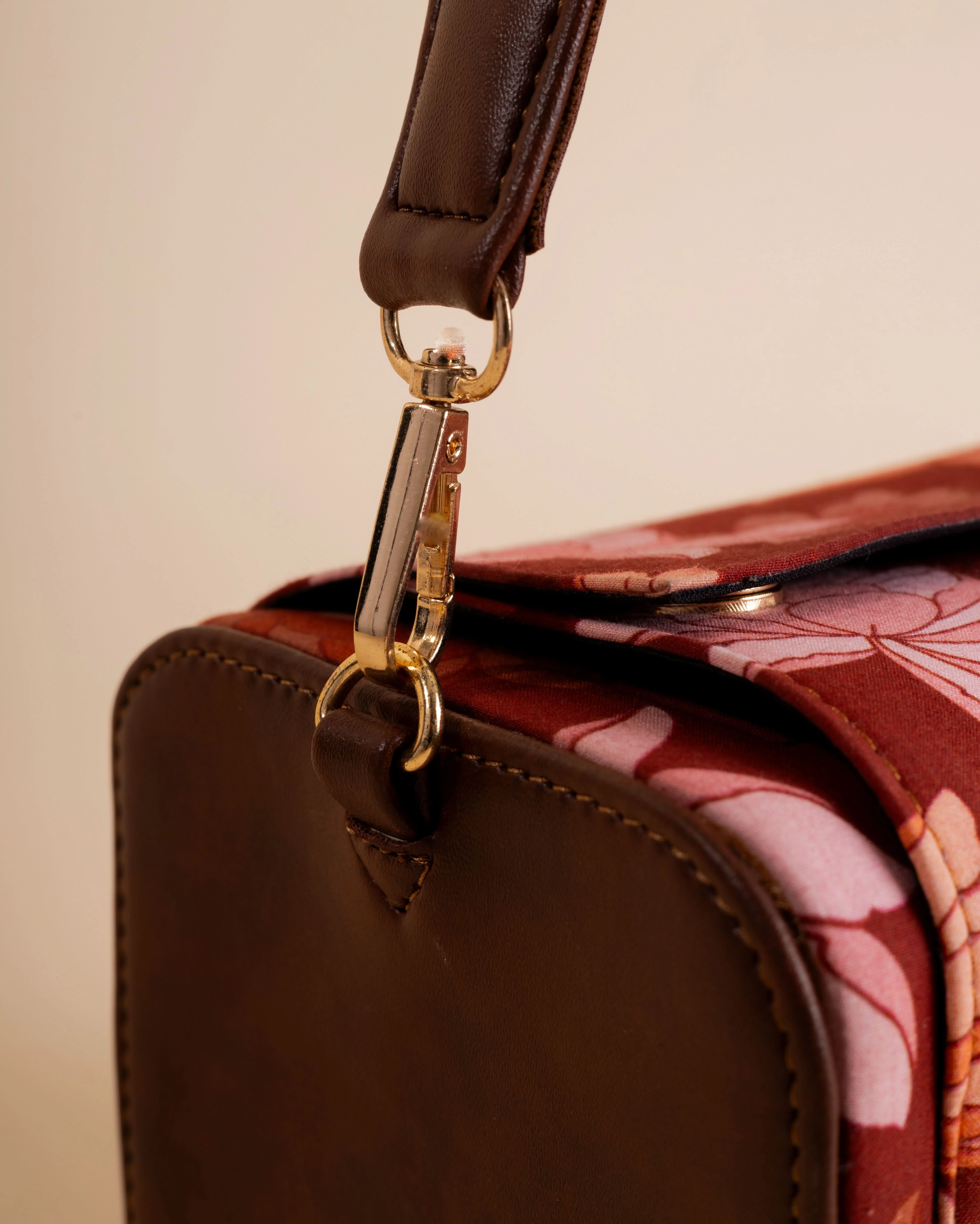 Rosalie Retro Maroon Satchel Bag - Image 7