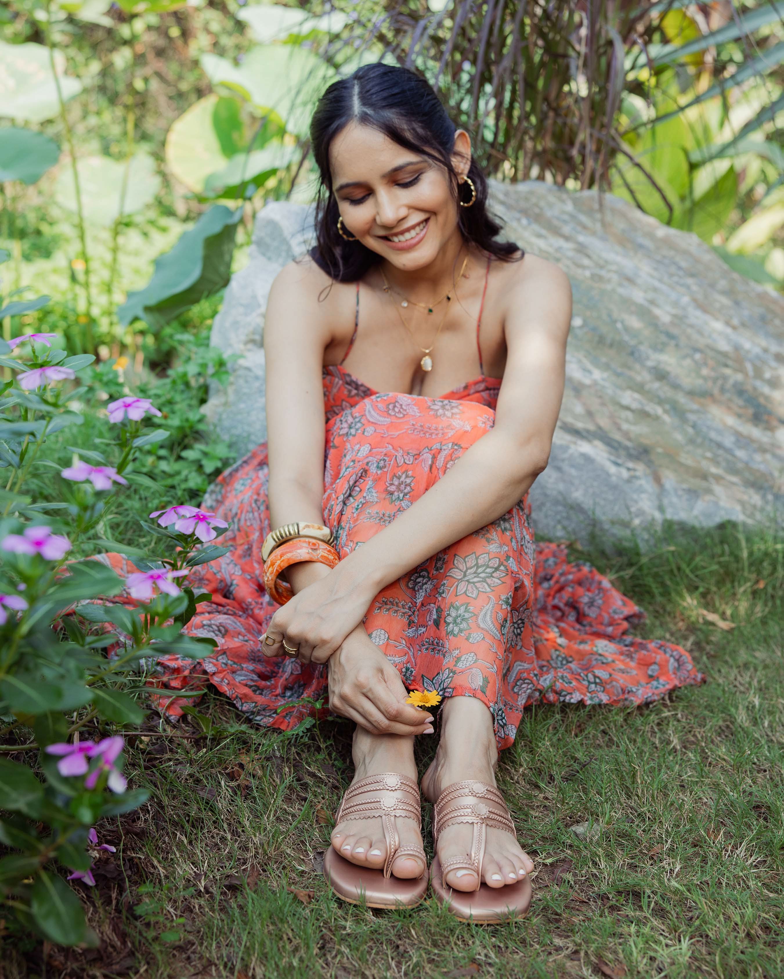 Rose Gold Solid Kolha Flats - Image 7