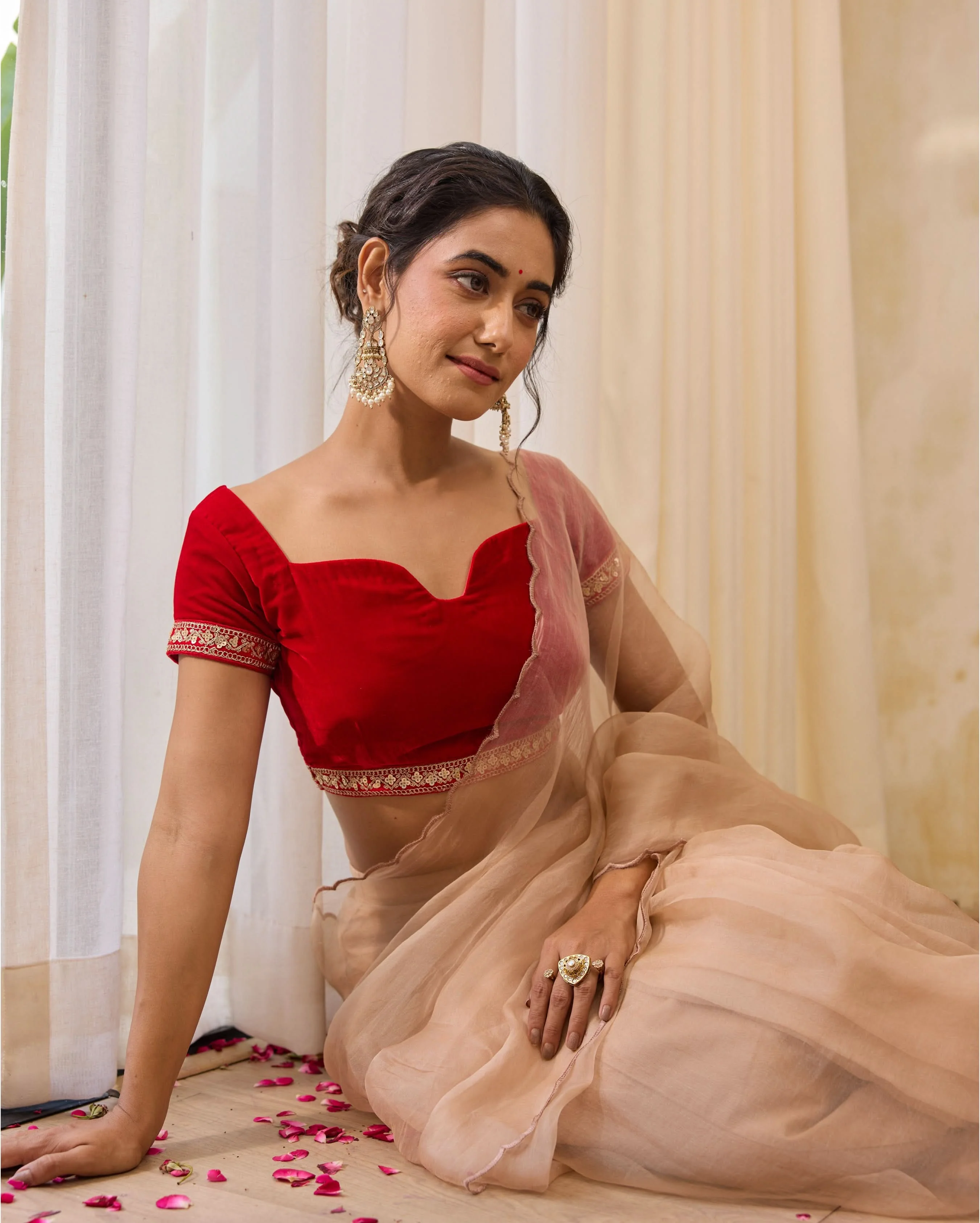 Rose Red Velvet Blouse - Image 6
