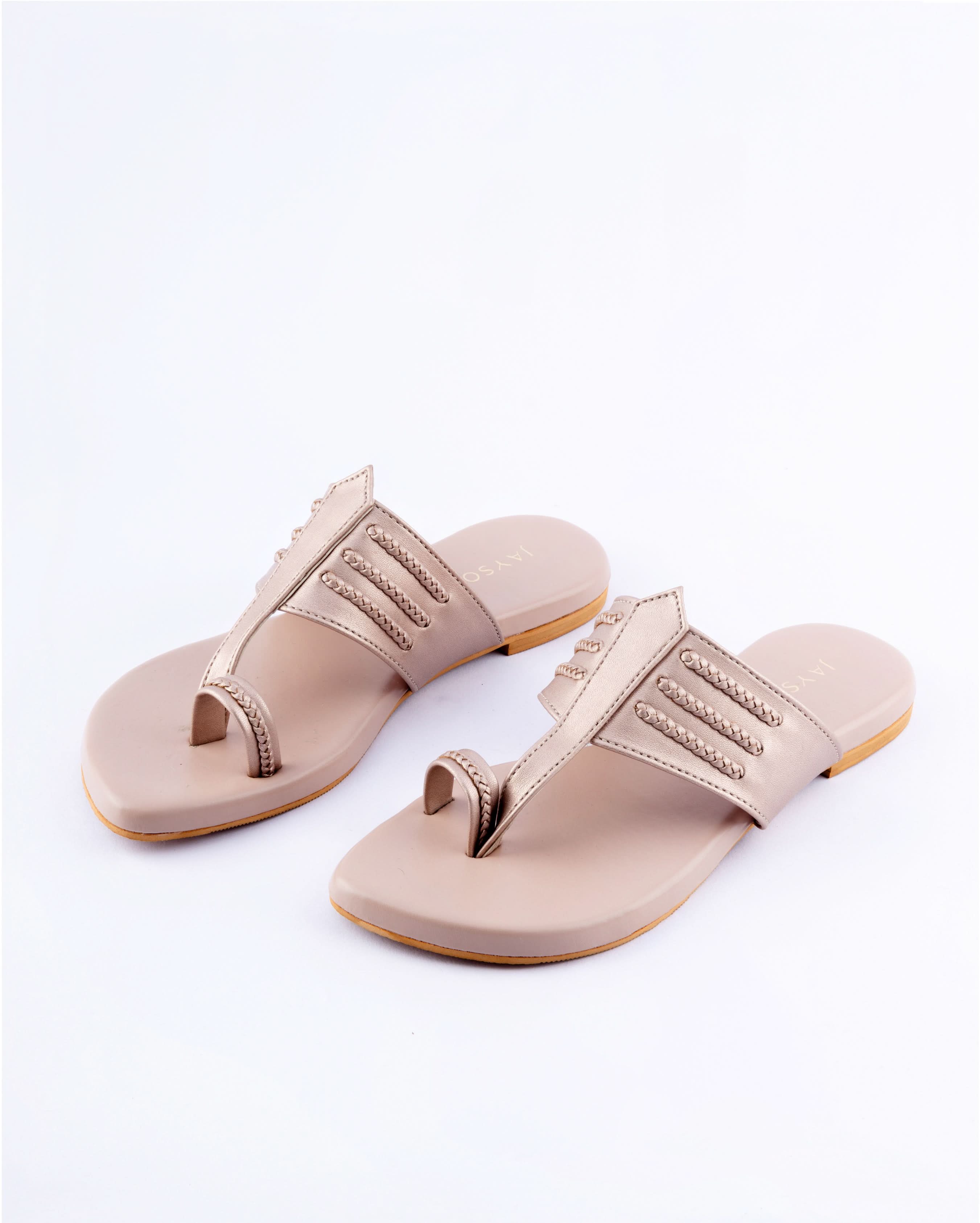 Rosy Pink Kolha Flats - Image 3