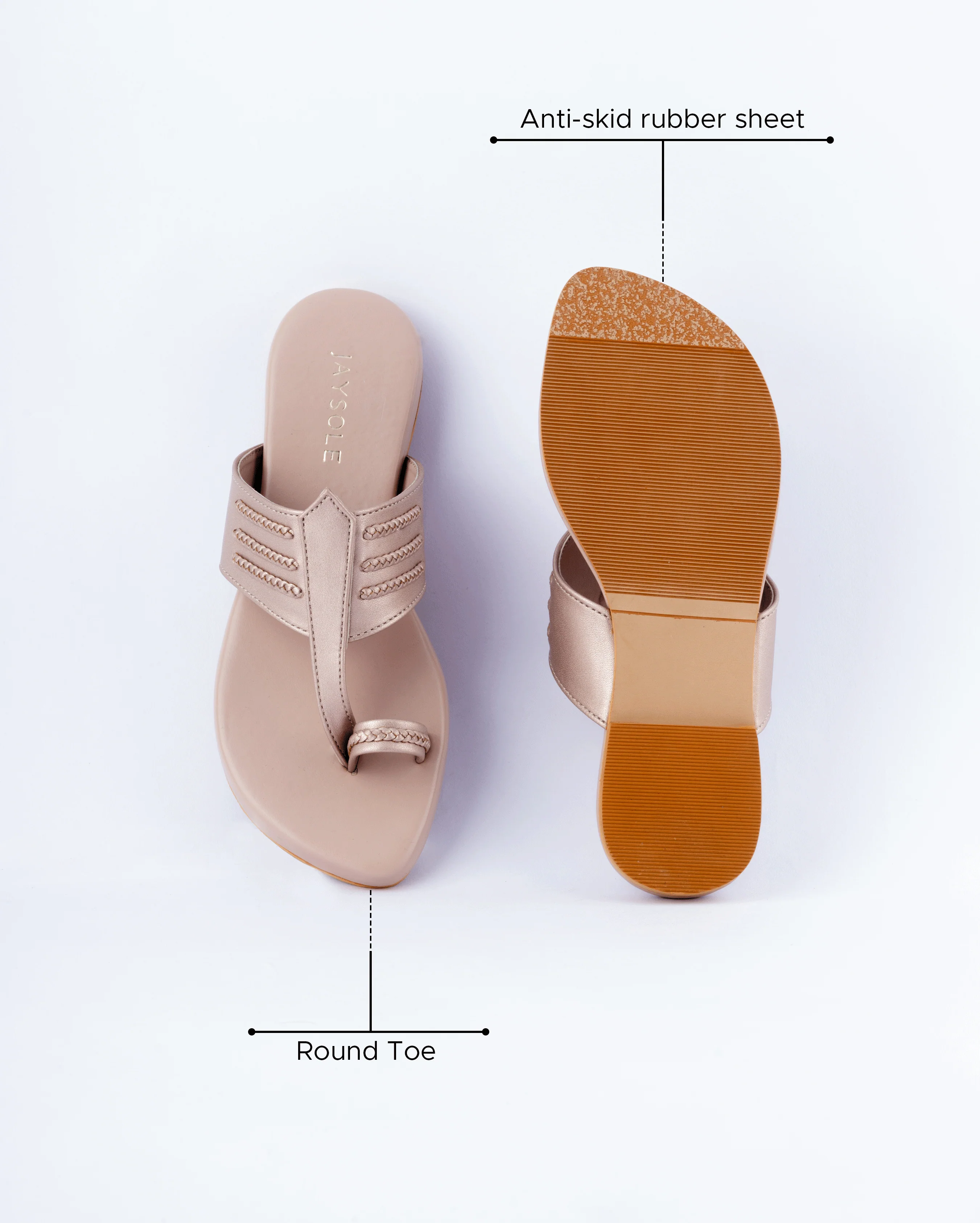 Rosy Pink Kolha Flats - Image 6