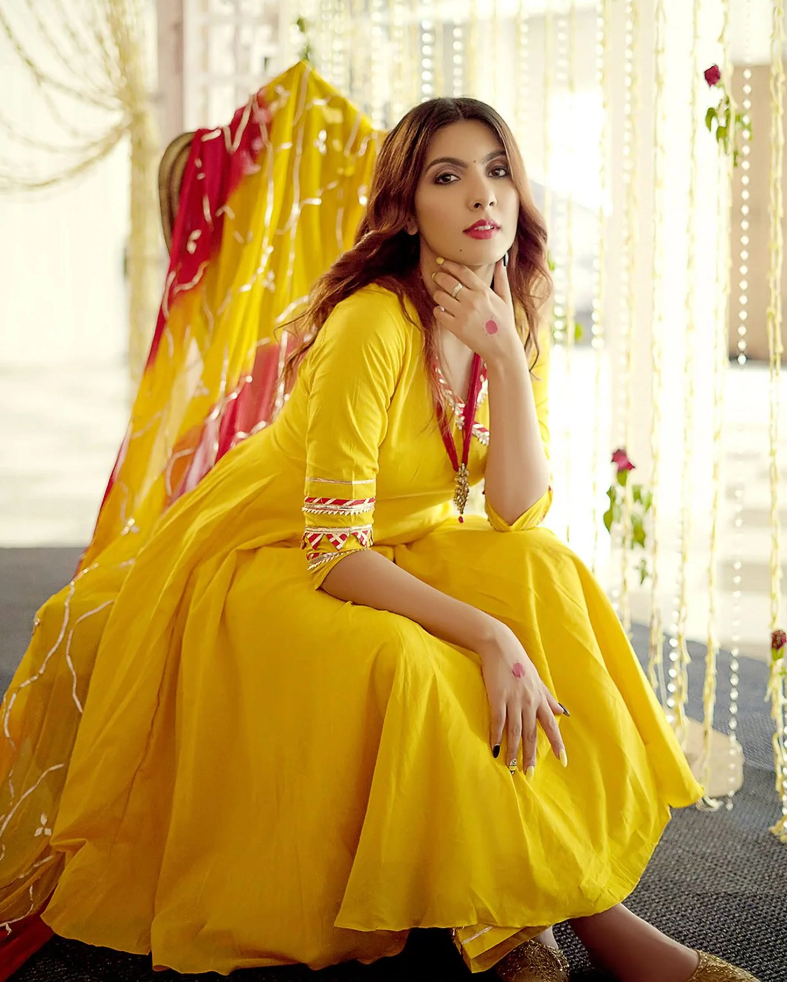 Royal Yellow Gotapatti Suit Set - Image 3