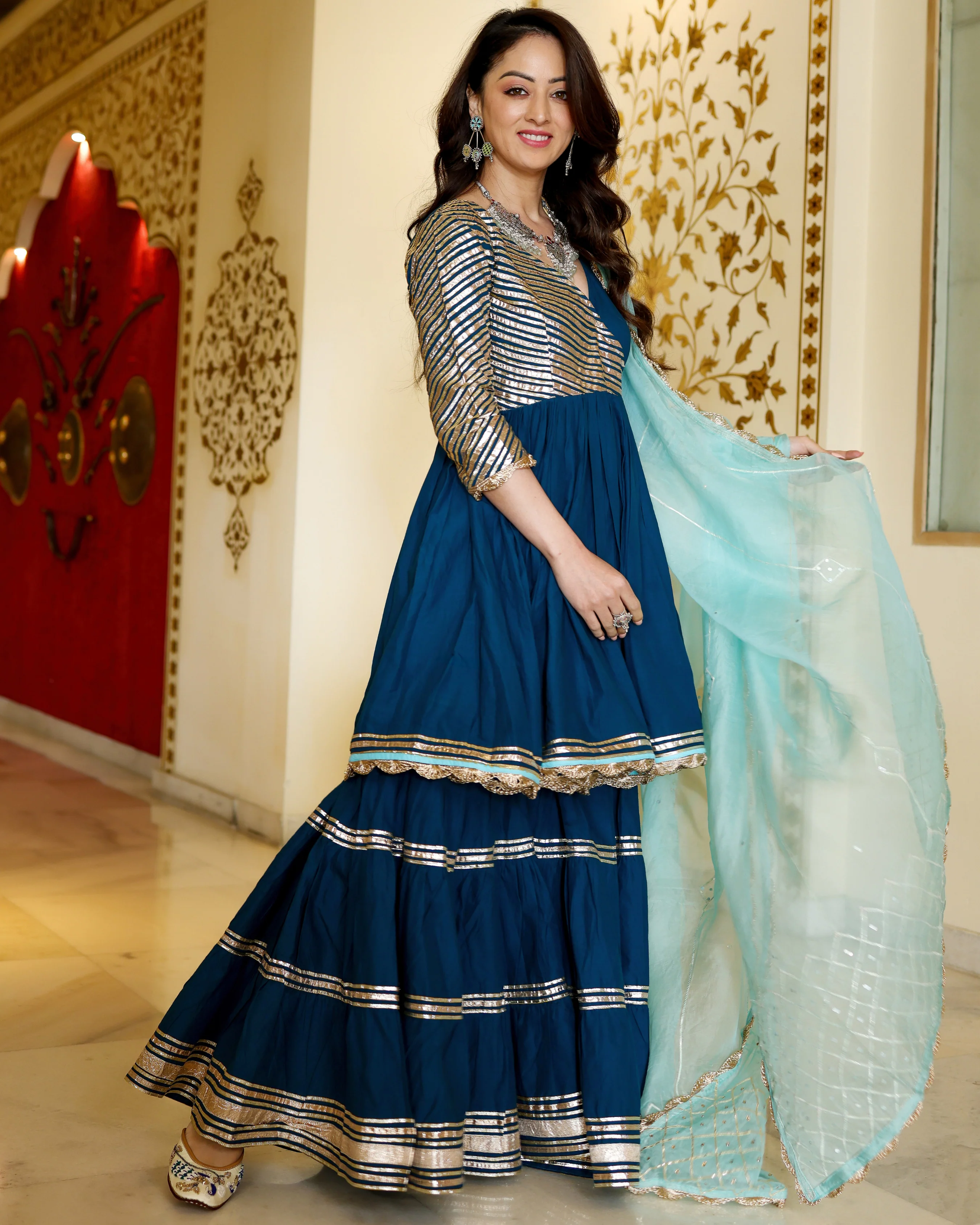 Royale Blue Gotapatti Suit Set - Image 4