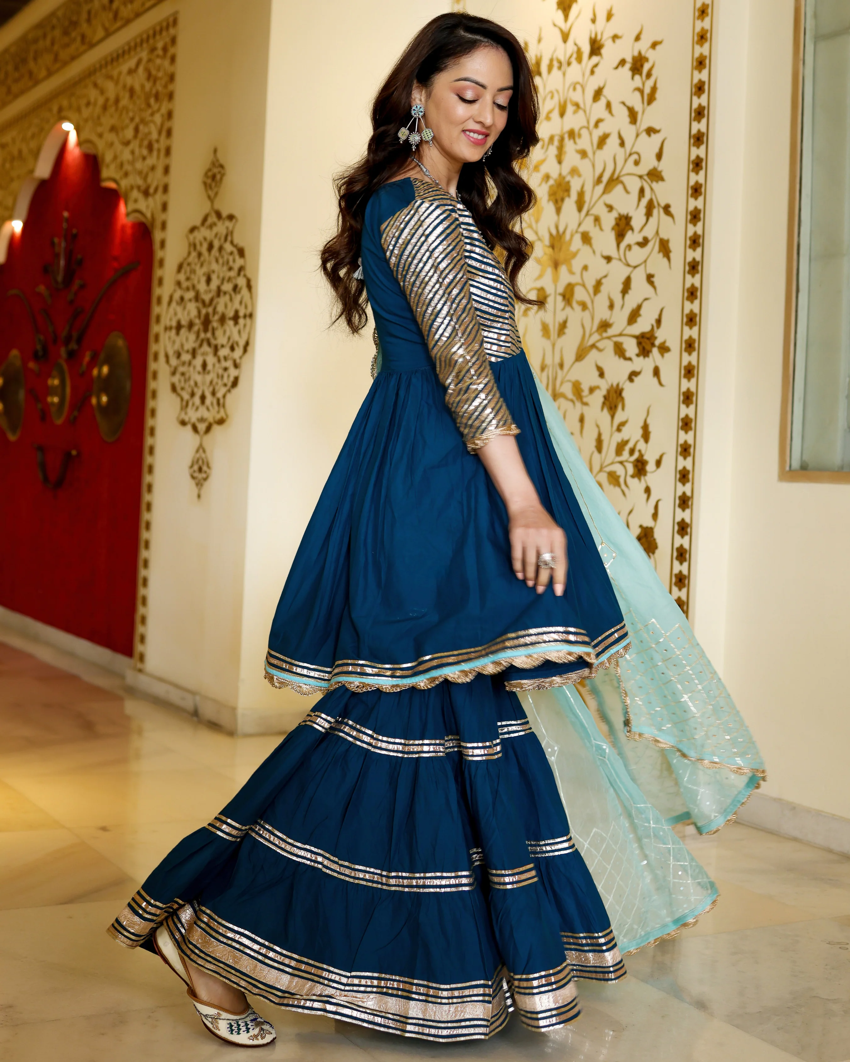 Royale Blue Gotapatti Suit Set - Image 9