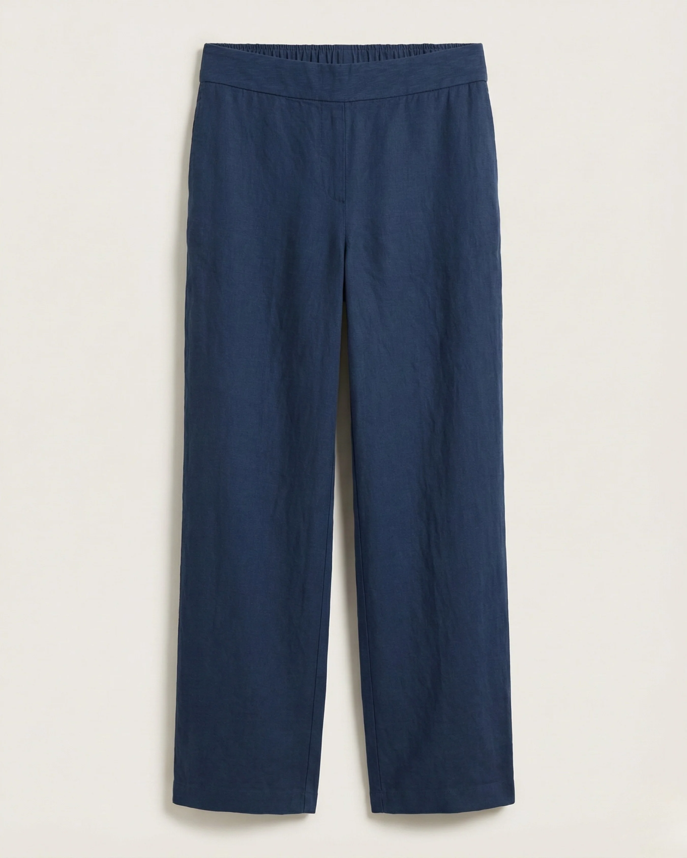 Rumy Dark Blue Linen Straight Pants - Image 3