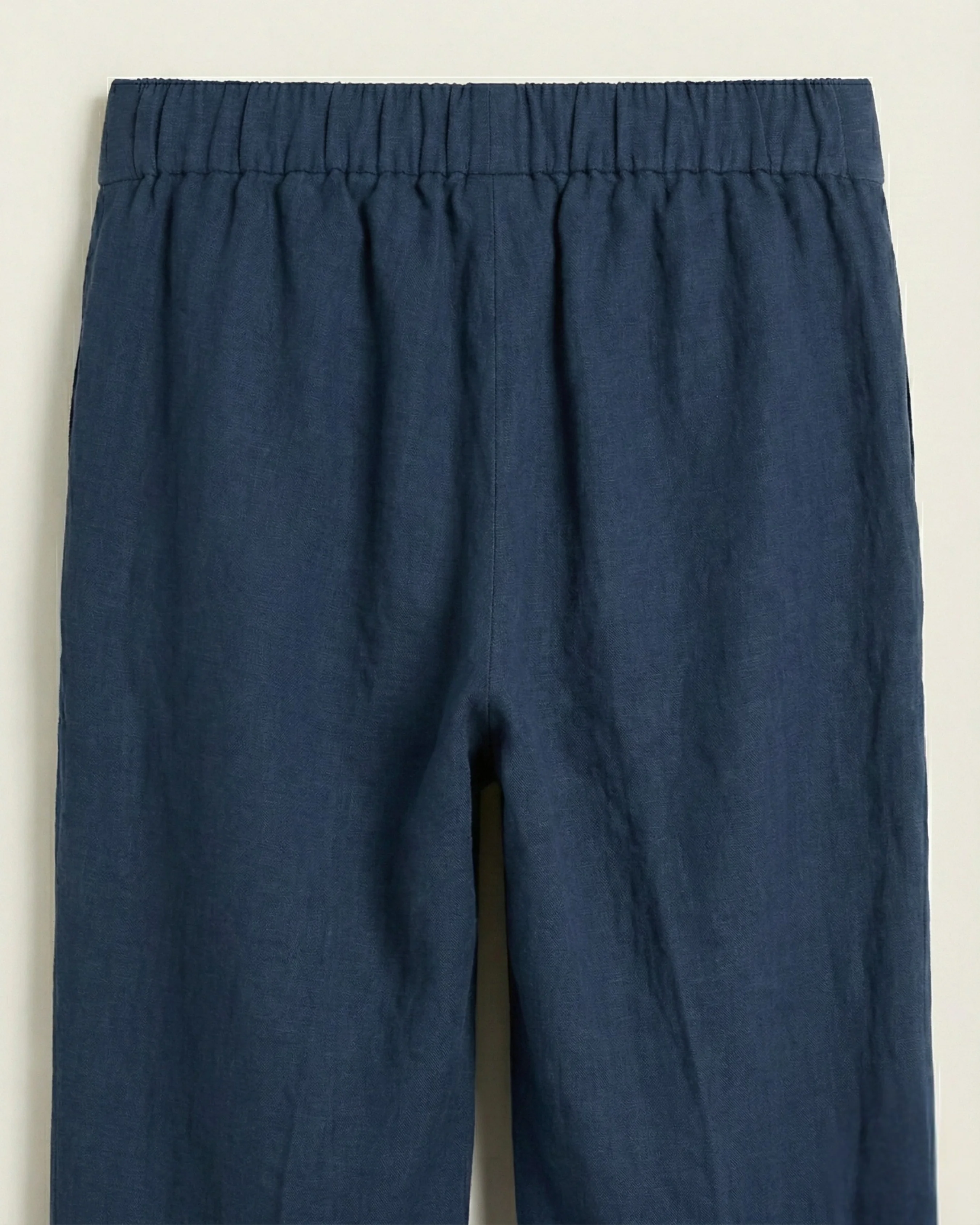 Rumy Dark Blue Linen Straight Pants - Image 4