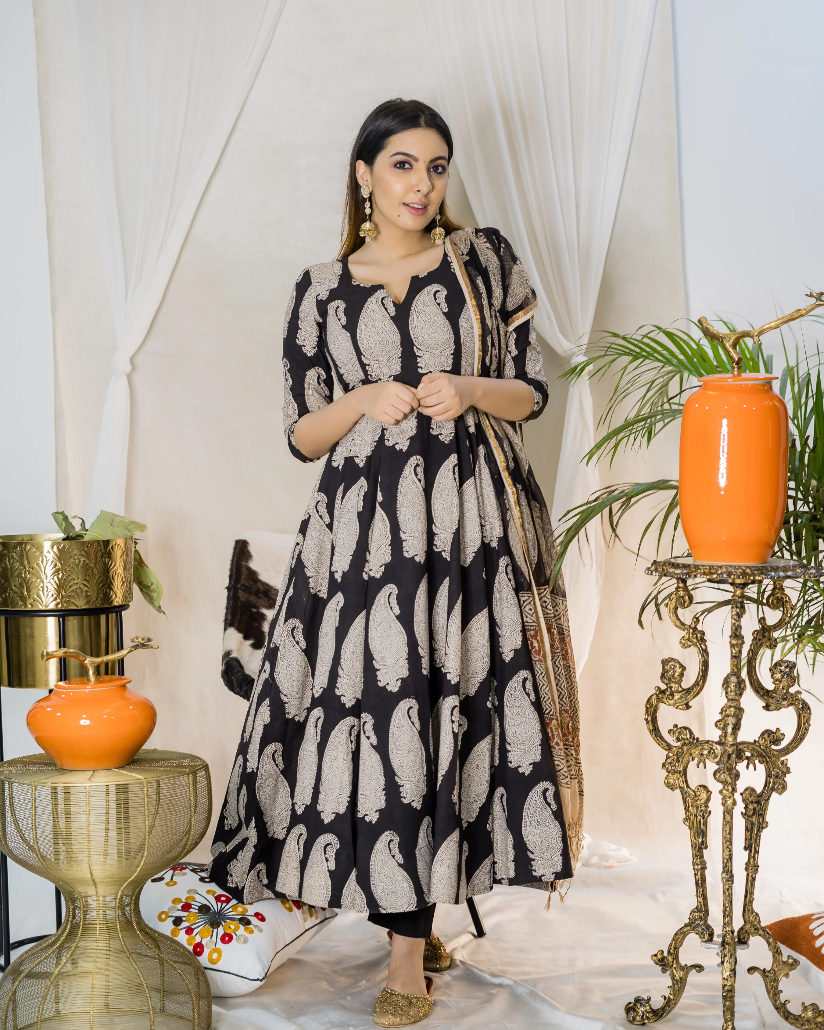 Saanjh Handblock Cotton Suit Set - Image 5