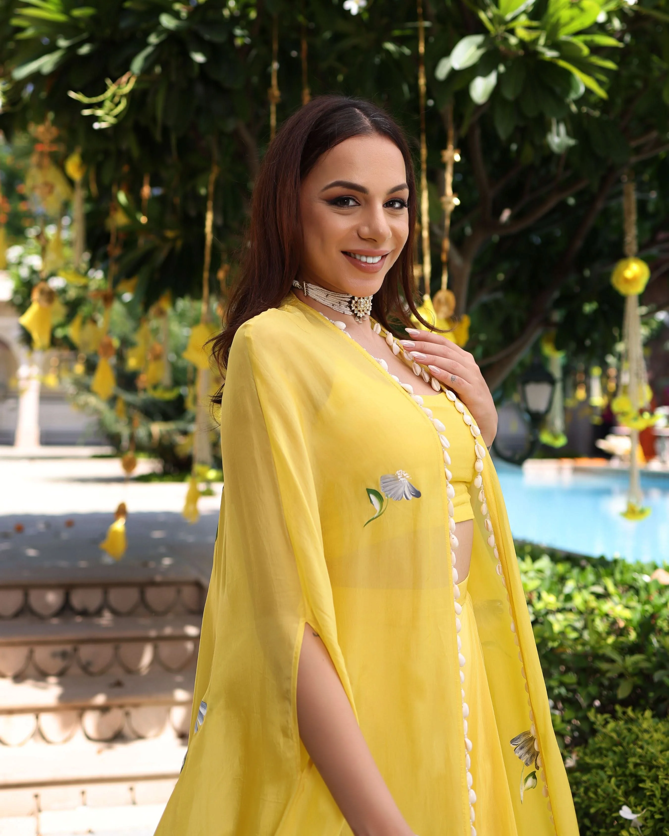 Sagnika Yellow Ombre Silk Coord Set - Image 8
