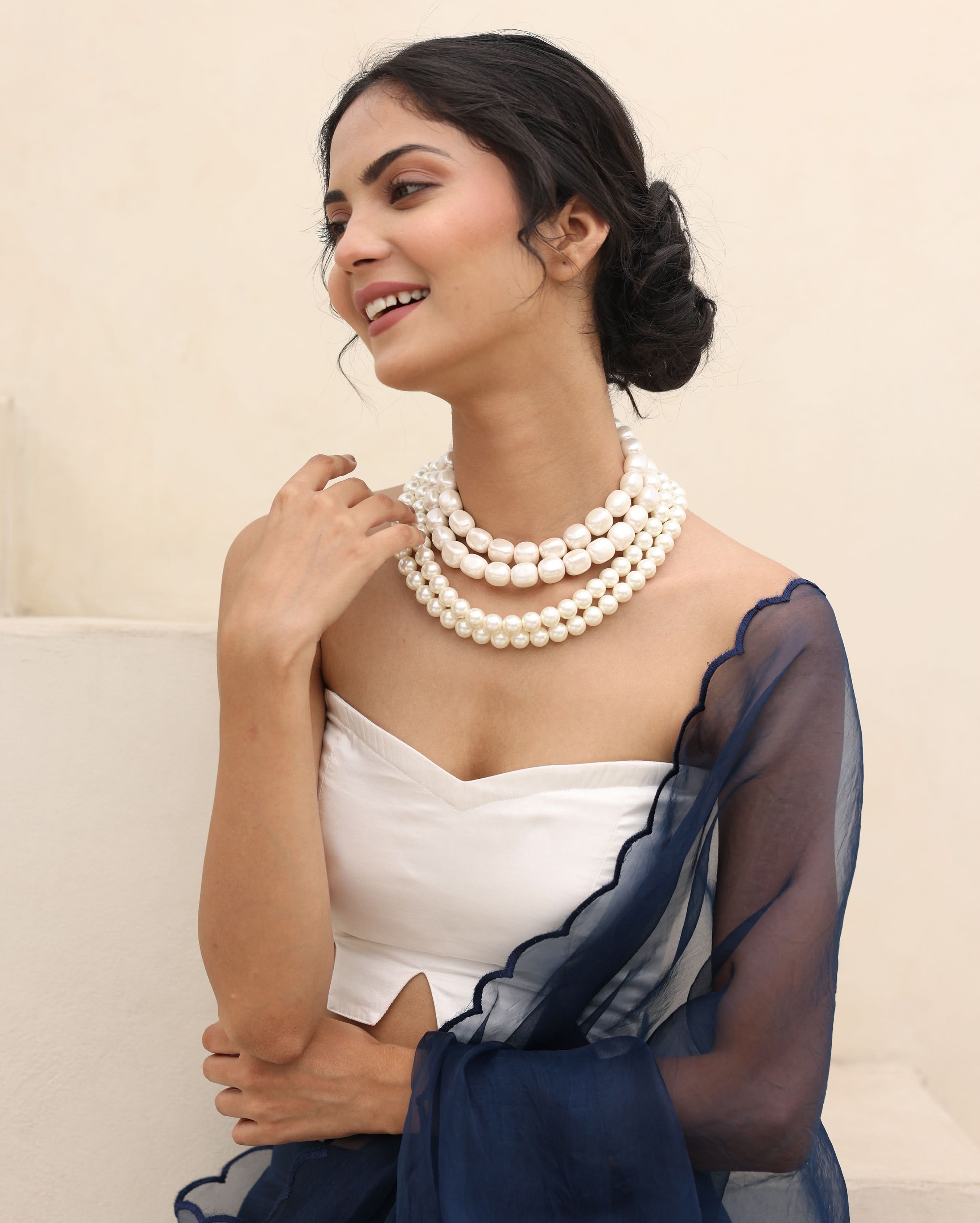 Sajni White Satin Blouse - Image 2
