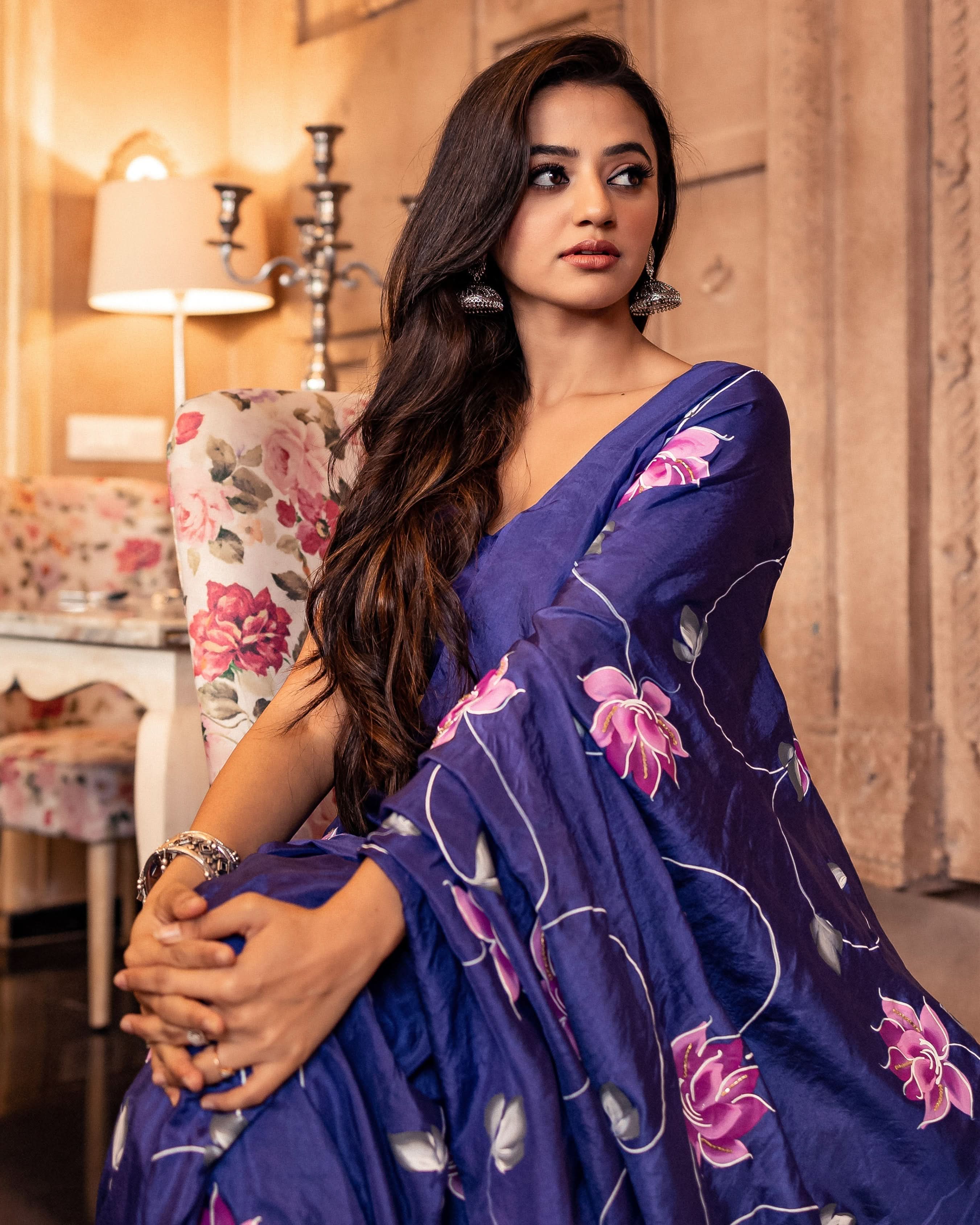 Sarang Handpainted Silk Saree - Image 3