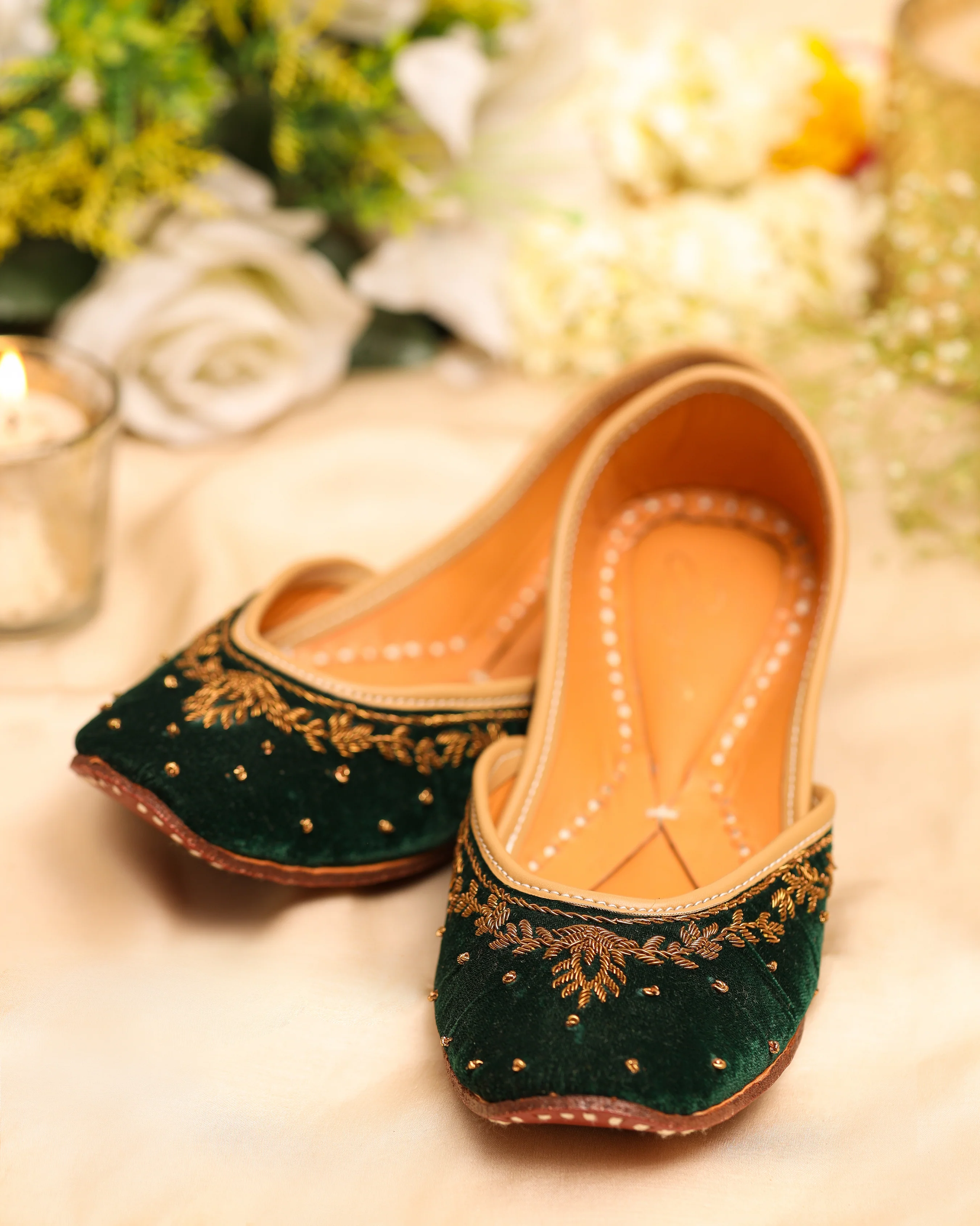 Sassy Green Handcrafted Jutti - Image 6