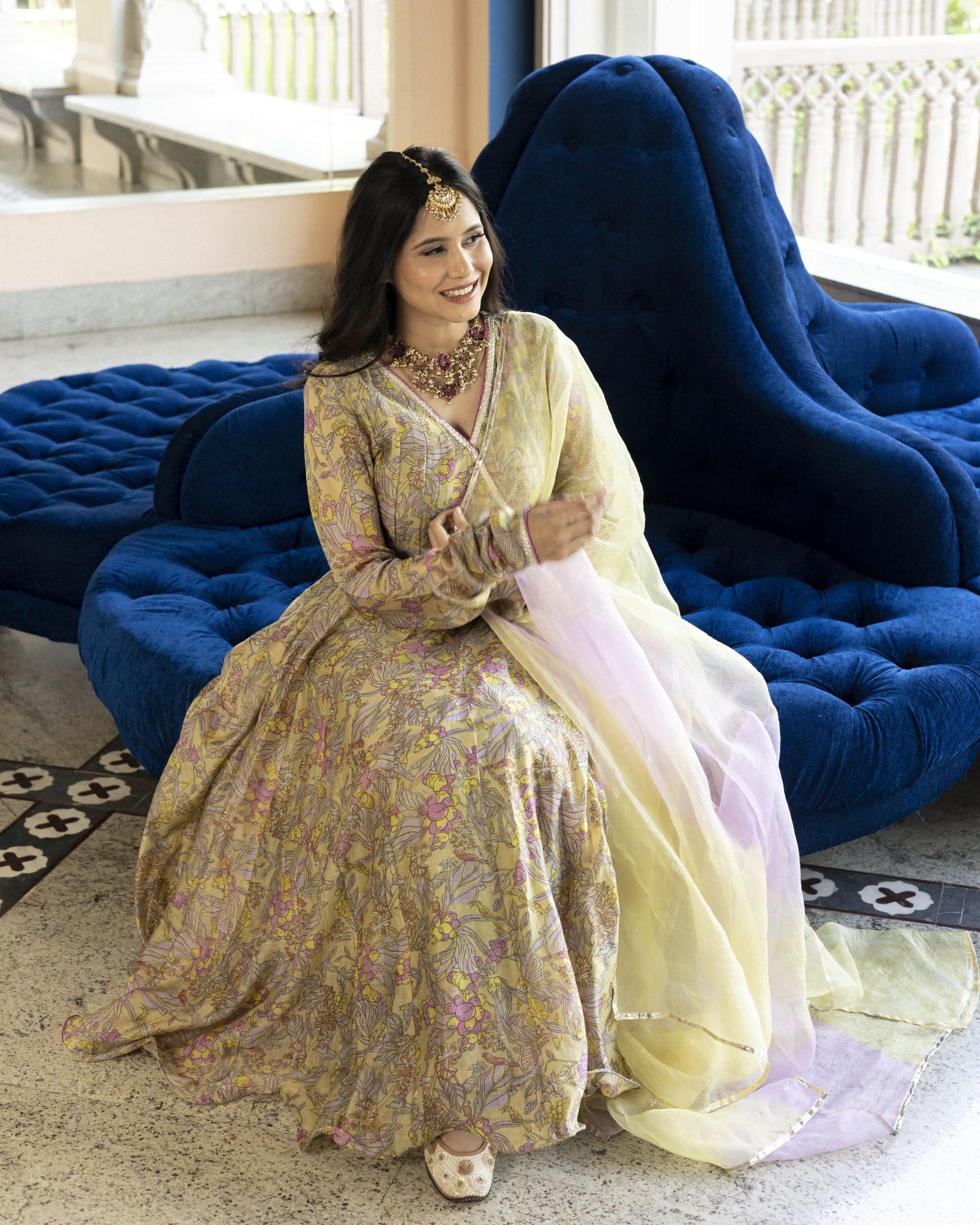Sayantani Chanderi Angrakha Suit Set - Image 3