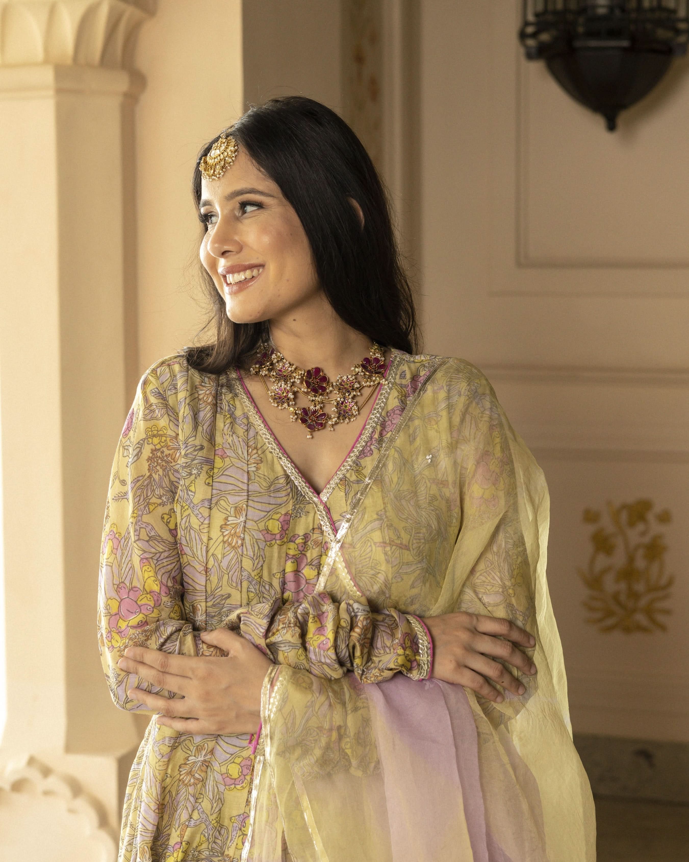 Sayantani Chanderi Angrakha Suit Set - Image 7