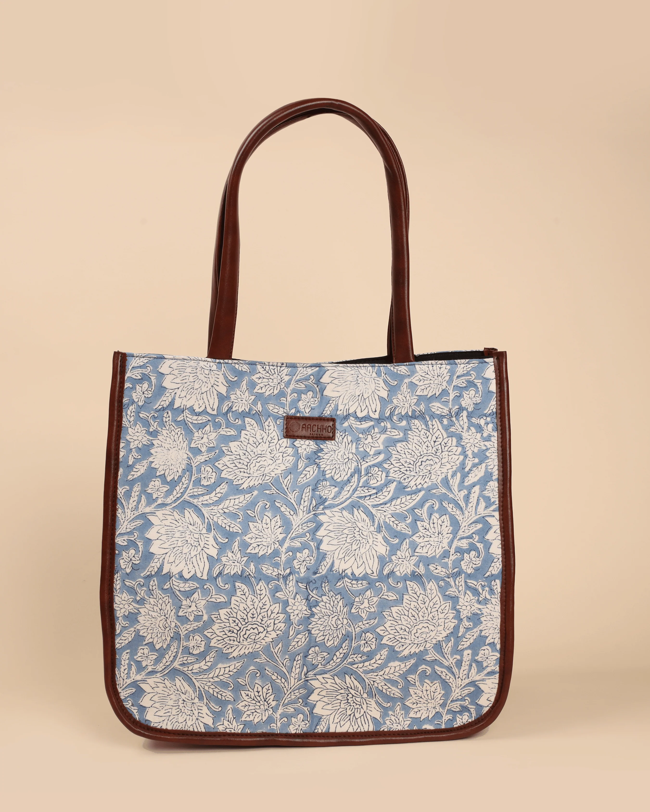 Sea Shells Handblock Square Tote Bag - Image 2