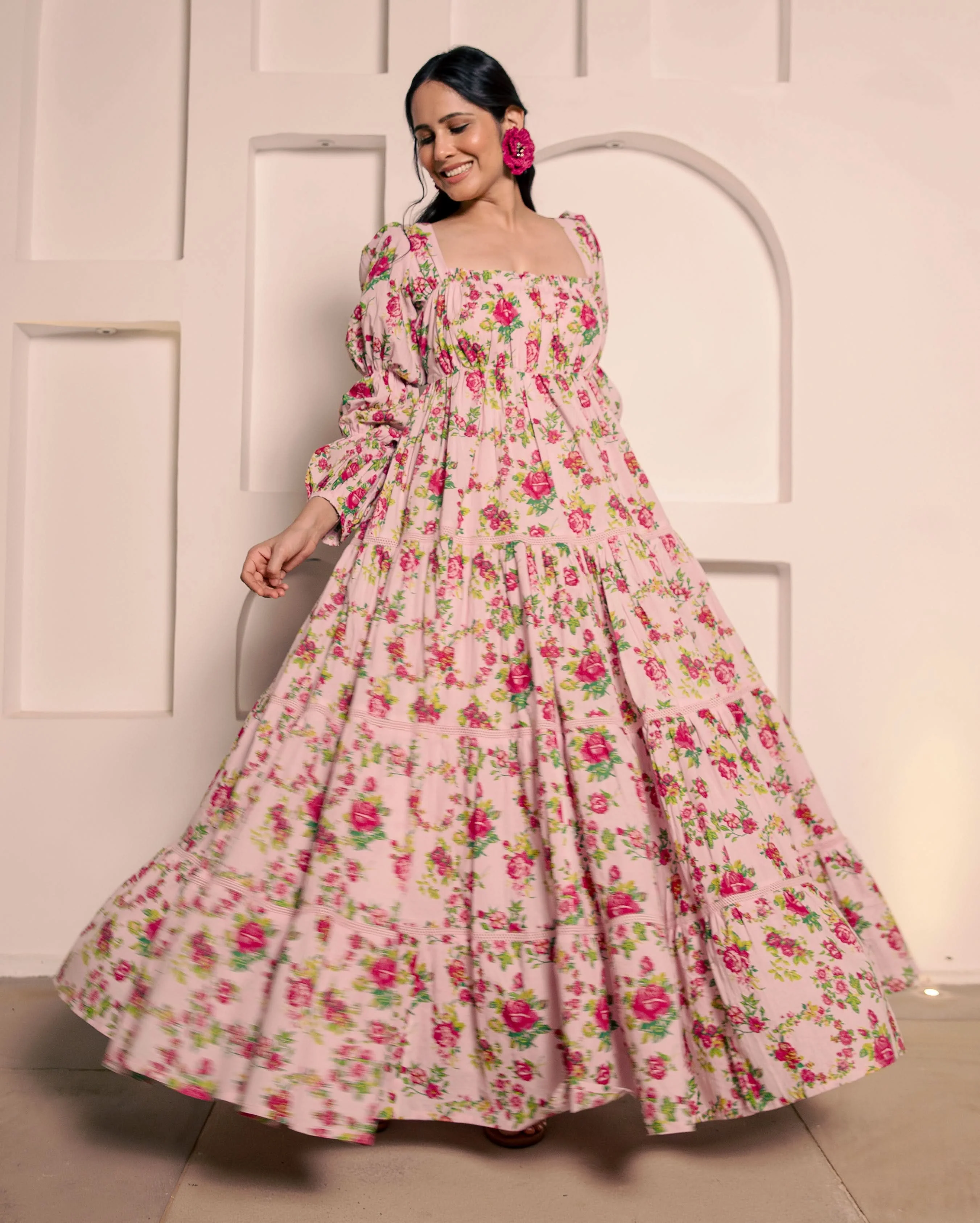 Senorita Pink Cotton Printed Dress - Image 2