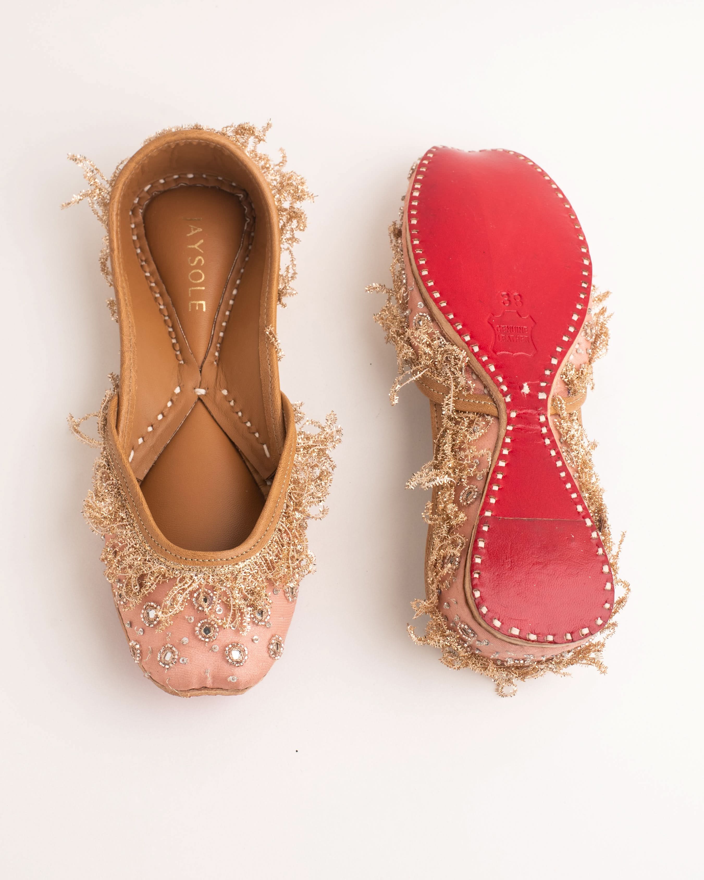 Sethi Peach Handcrafted Jutti - Image 5