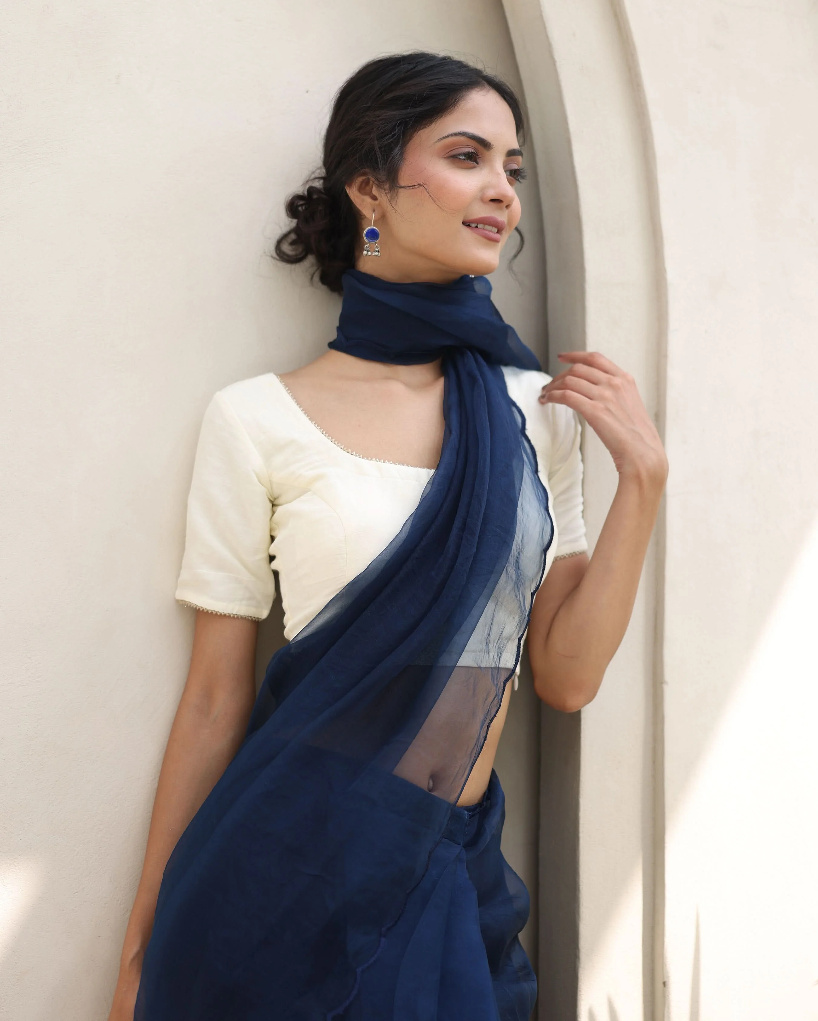 Shanaya White Chanderi Blouse - Image 3