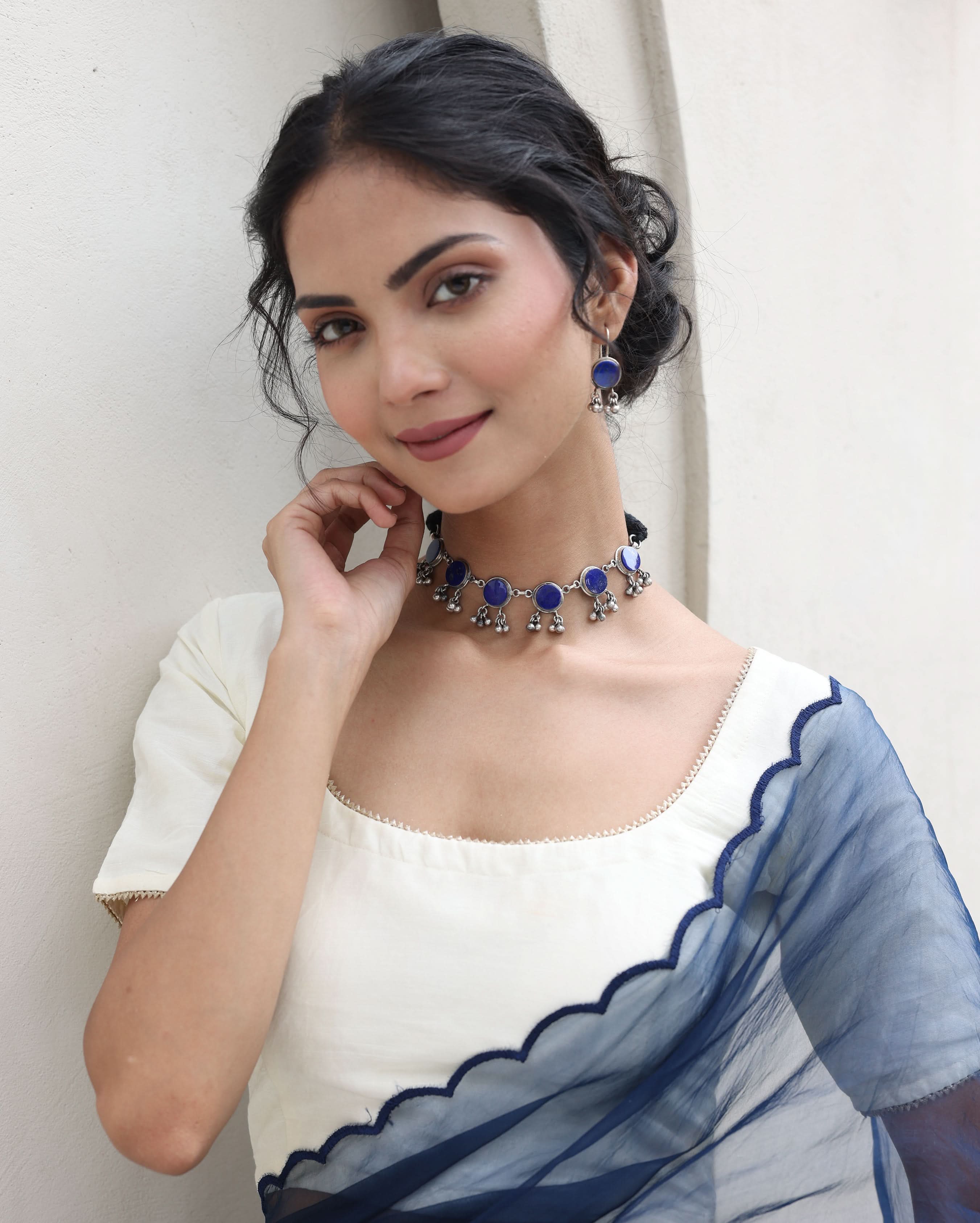 Shanaya White Chanderi Blouse - Image 5