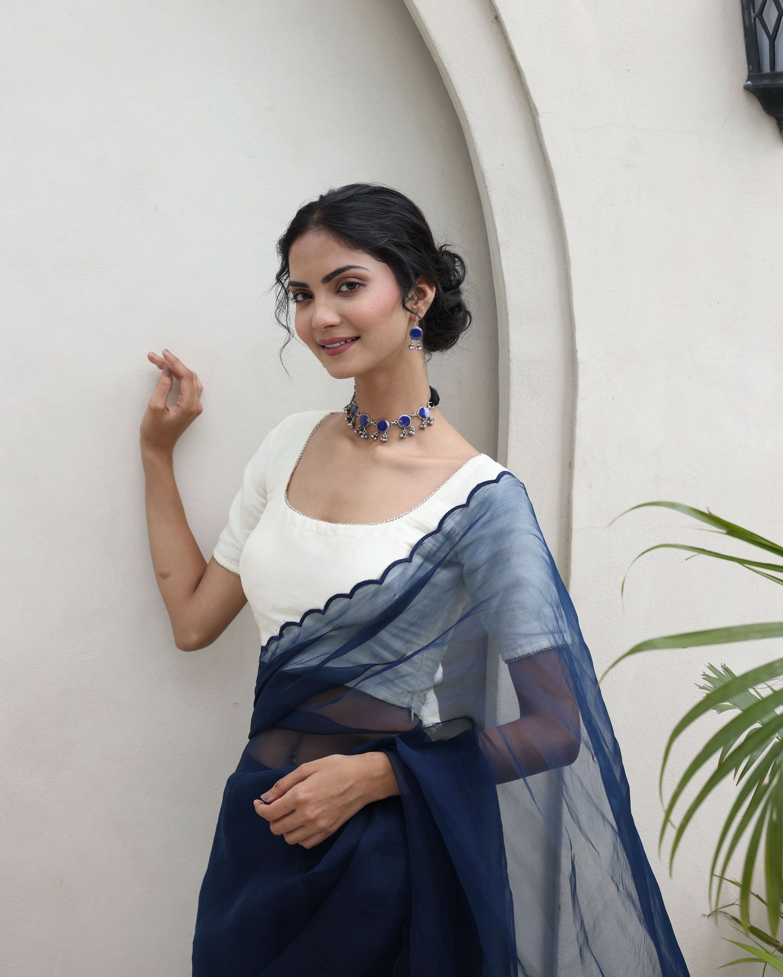 Shanaya White Chanderi Blouse - Image 6