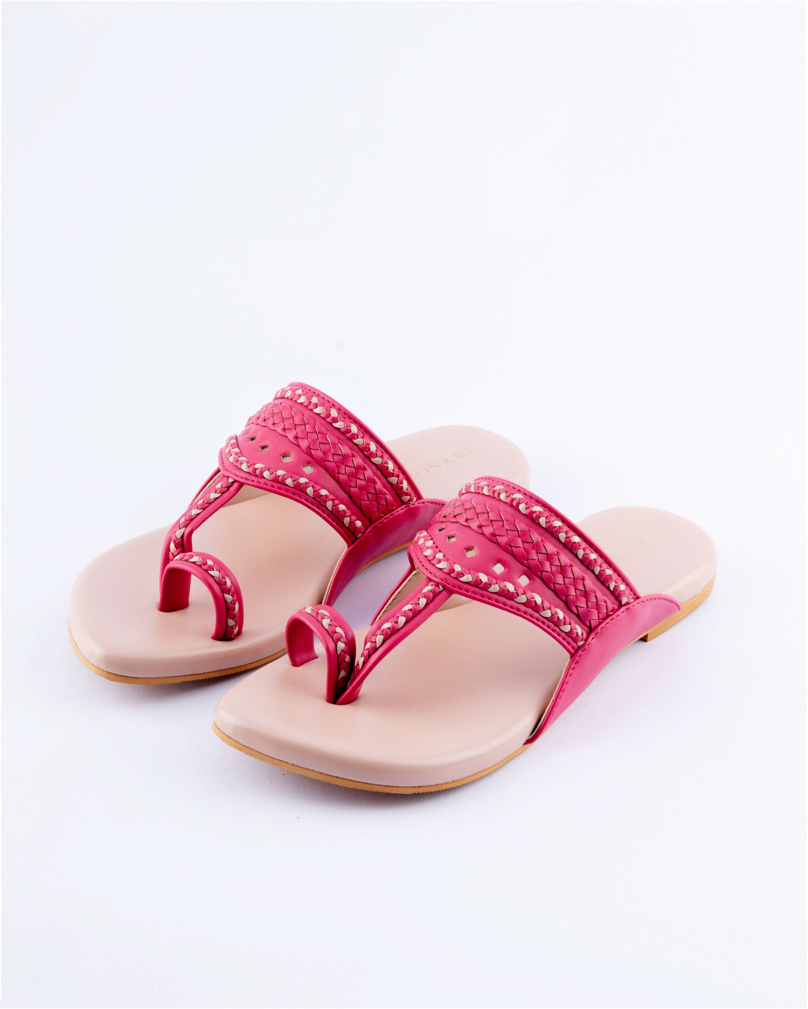 Sienna Pink Kolha Flats - Image 3