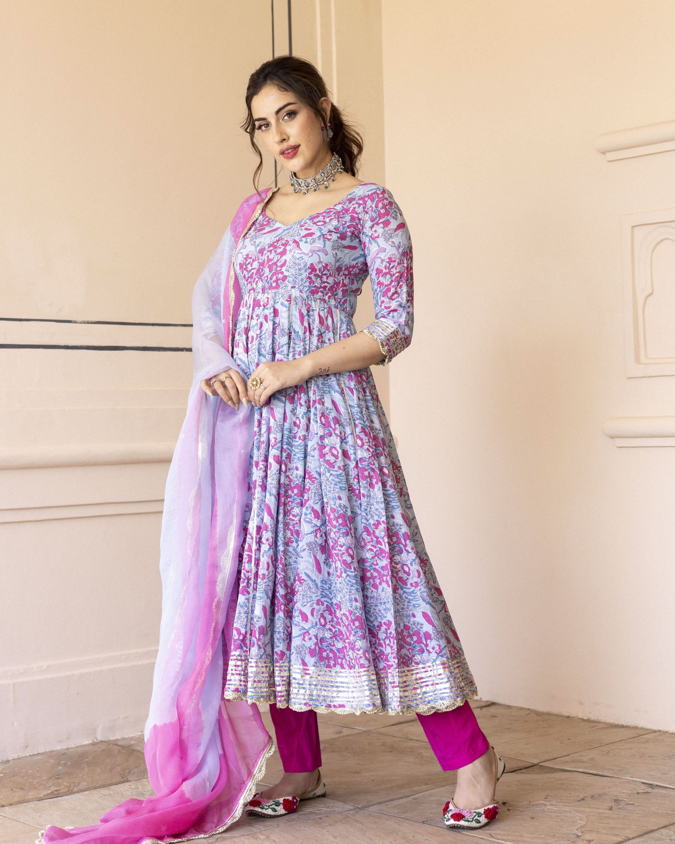 Siria Cotton Anarkali Suit Set - Image 4