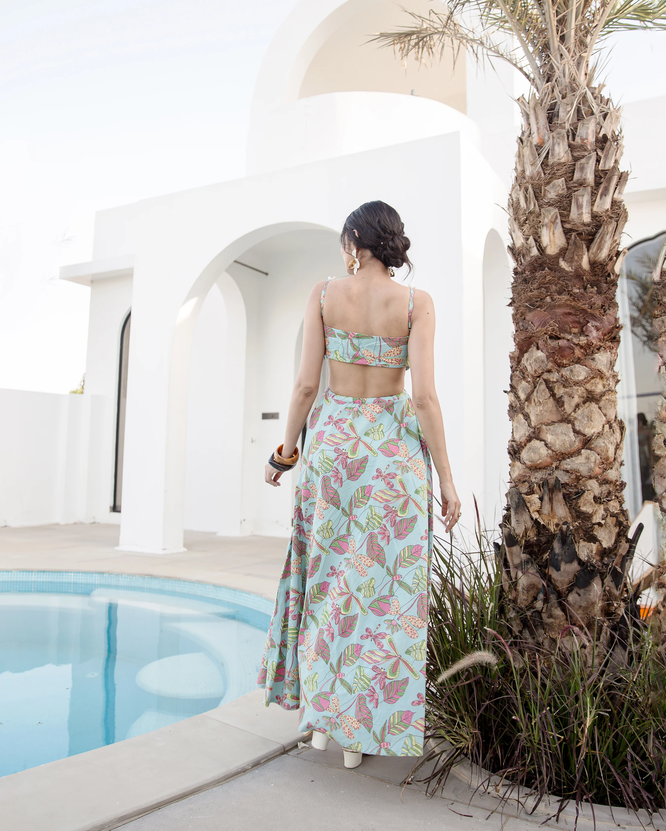 Sky Blue Printed Cotton Dress - Image 8