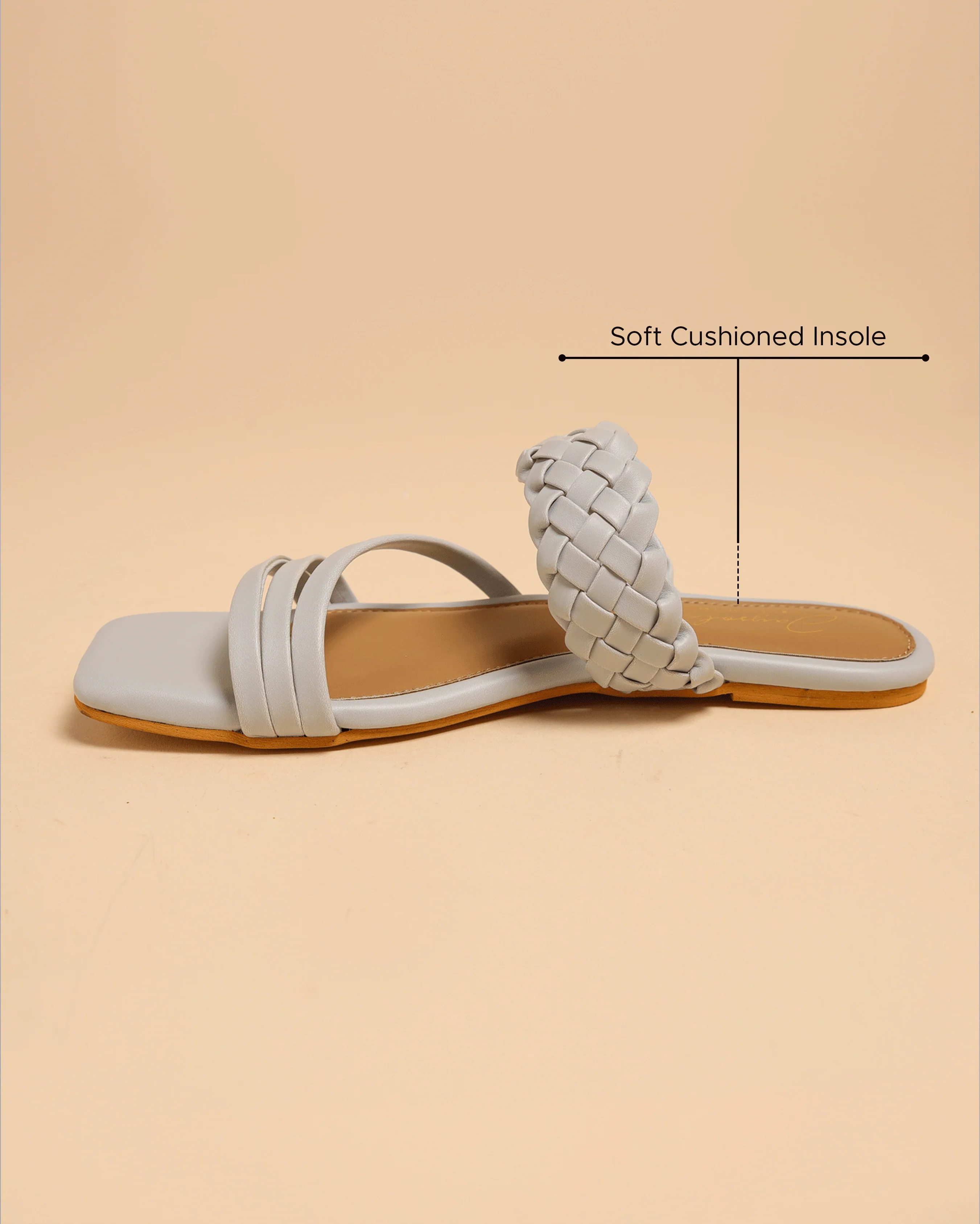 Sky Heart Open Toe Flats - Image 4