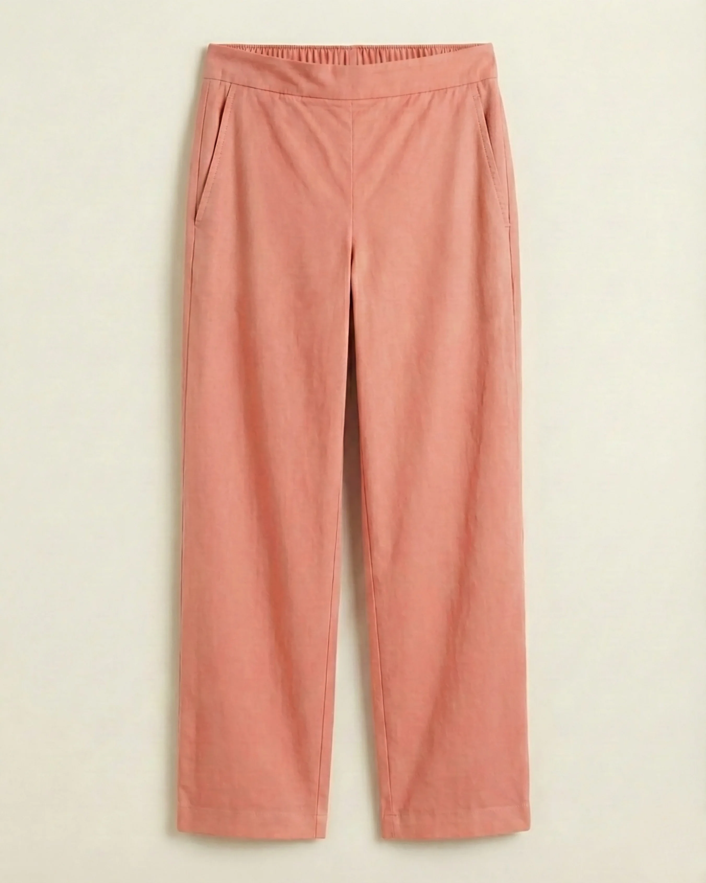 Sofia Salmon Pink Cotton Straight Pants - Image 3