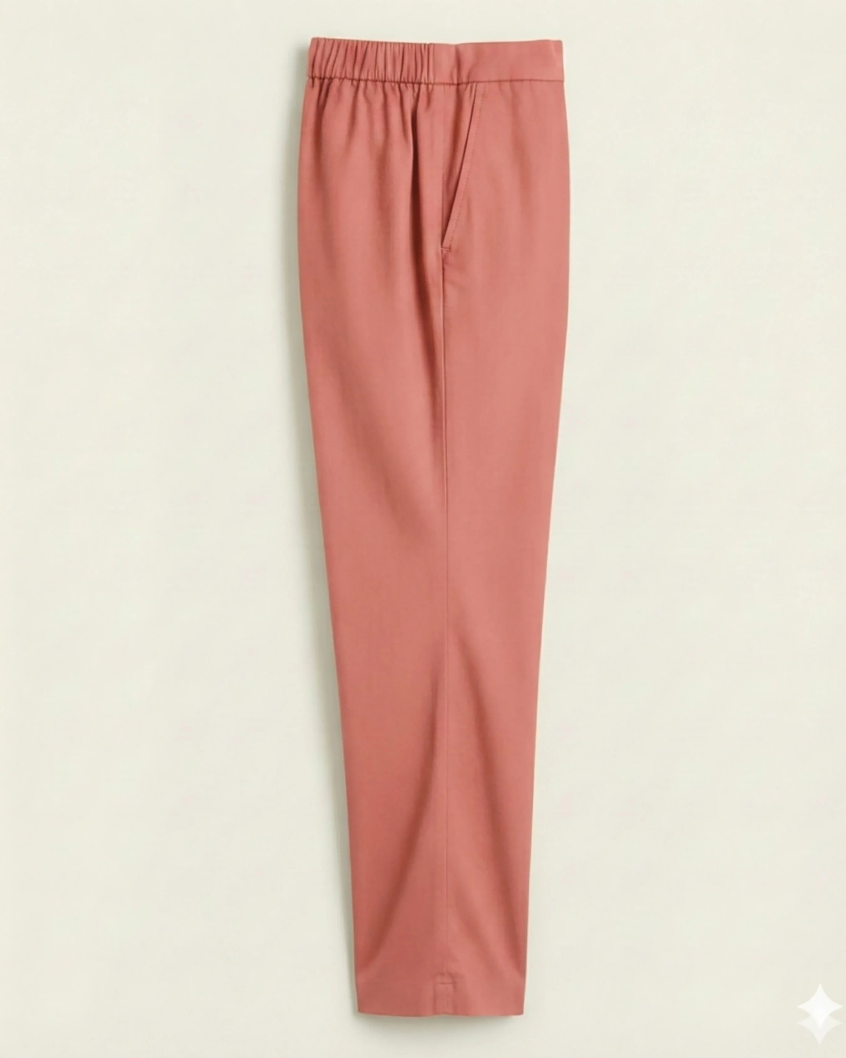 Sofia Salmon Pink Cotton Straight Pants - Image 4