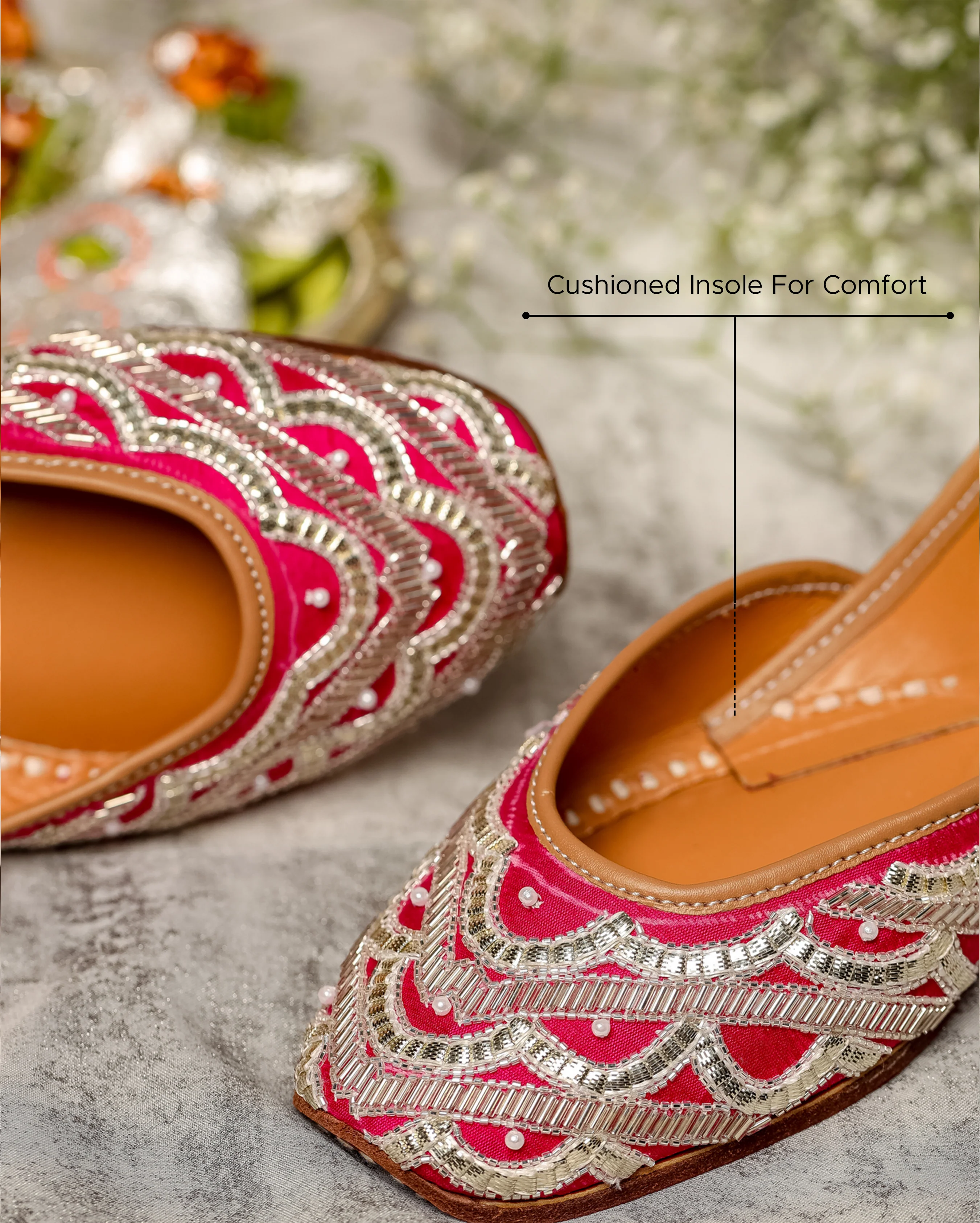 Spanish Pink Handcrafted Jutti - Image 2