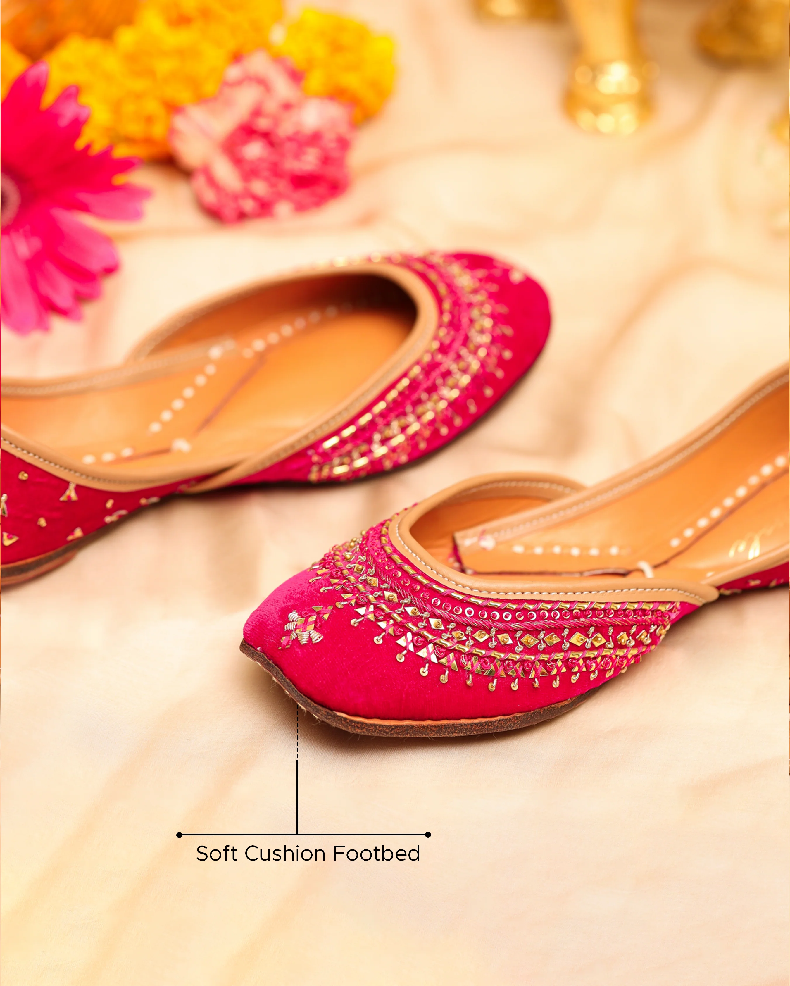 Sparkle Pink Handcrafted Jutti - Image 4