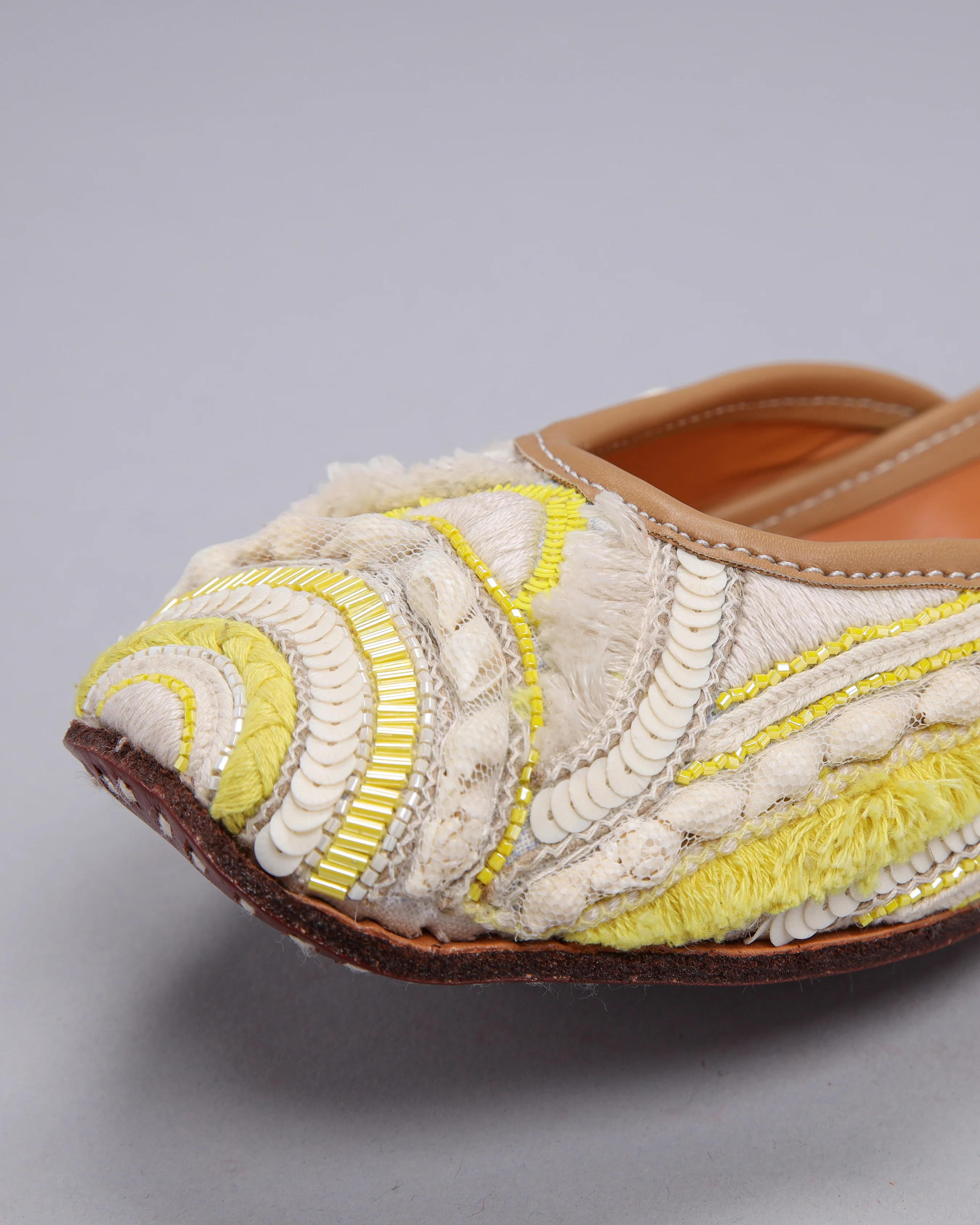 Spun Yellow Handcrafted Jutti - Image 11
