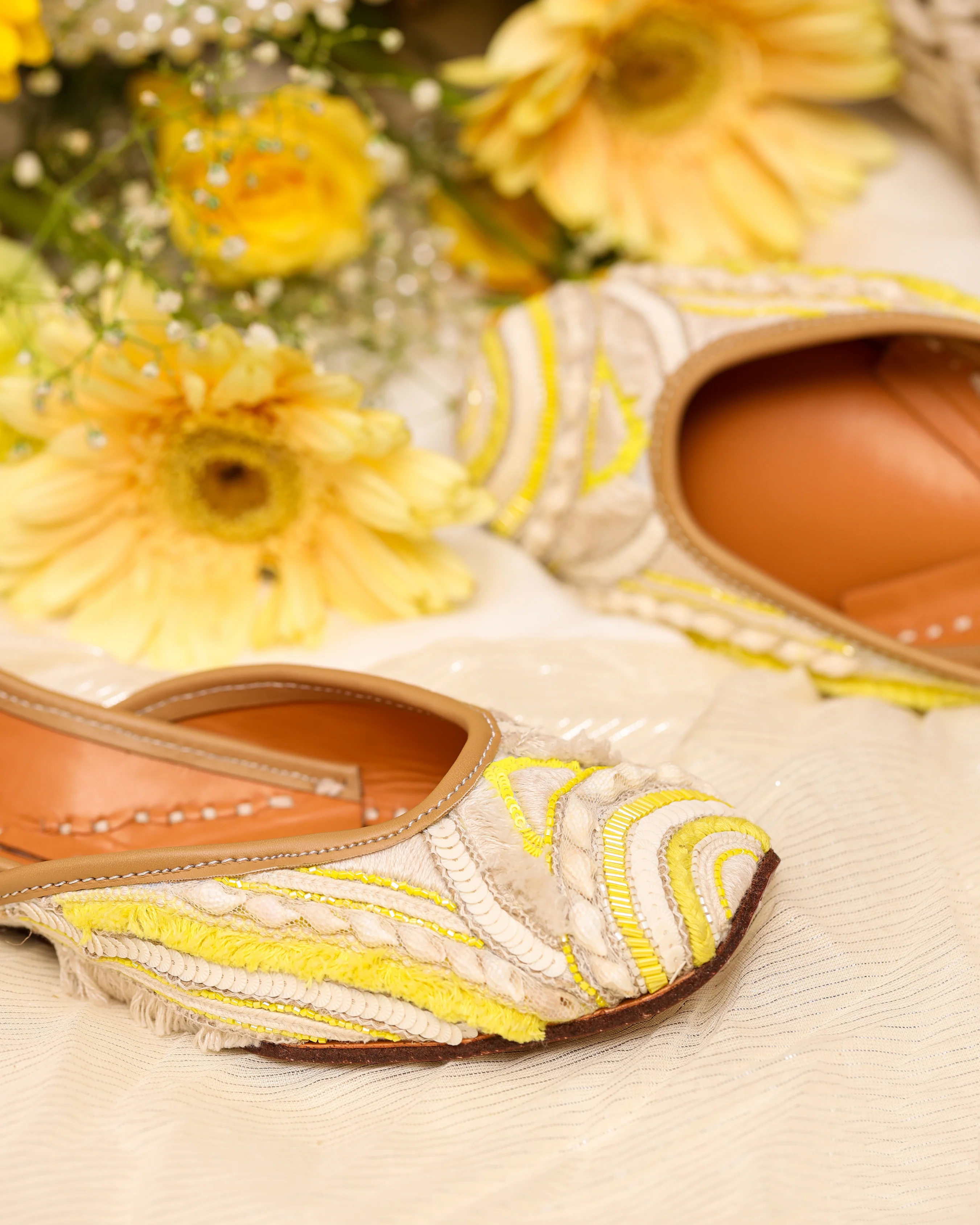 Spun Yellow Handcrafted Jutti - Image 8
