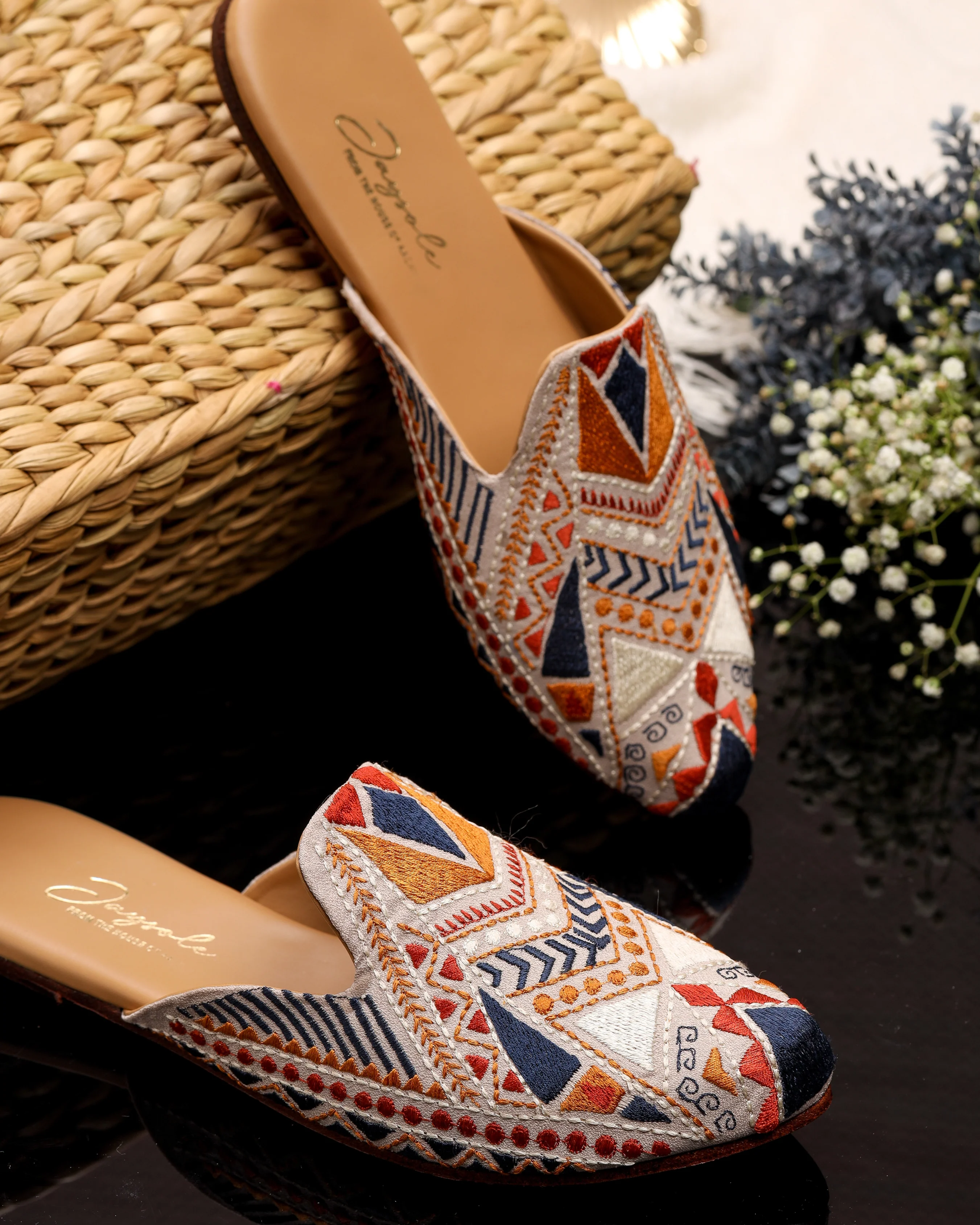Square Hue Handcrafted Mules - Image 2