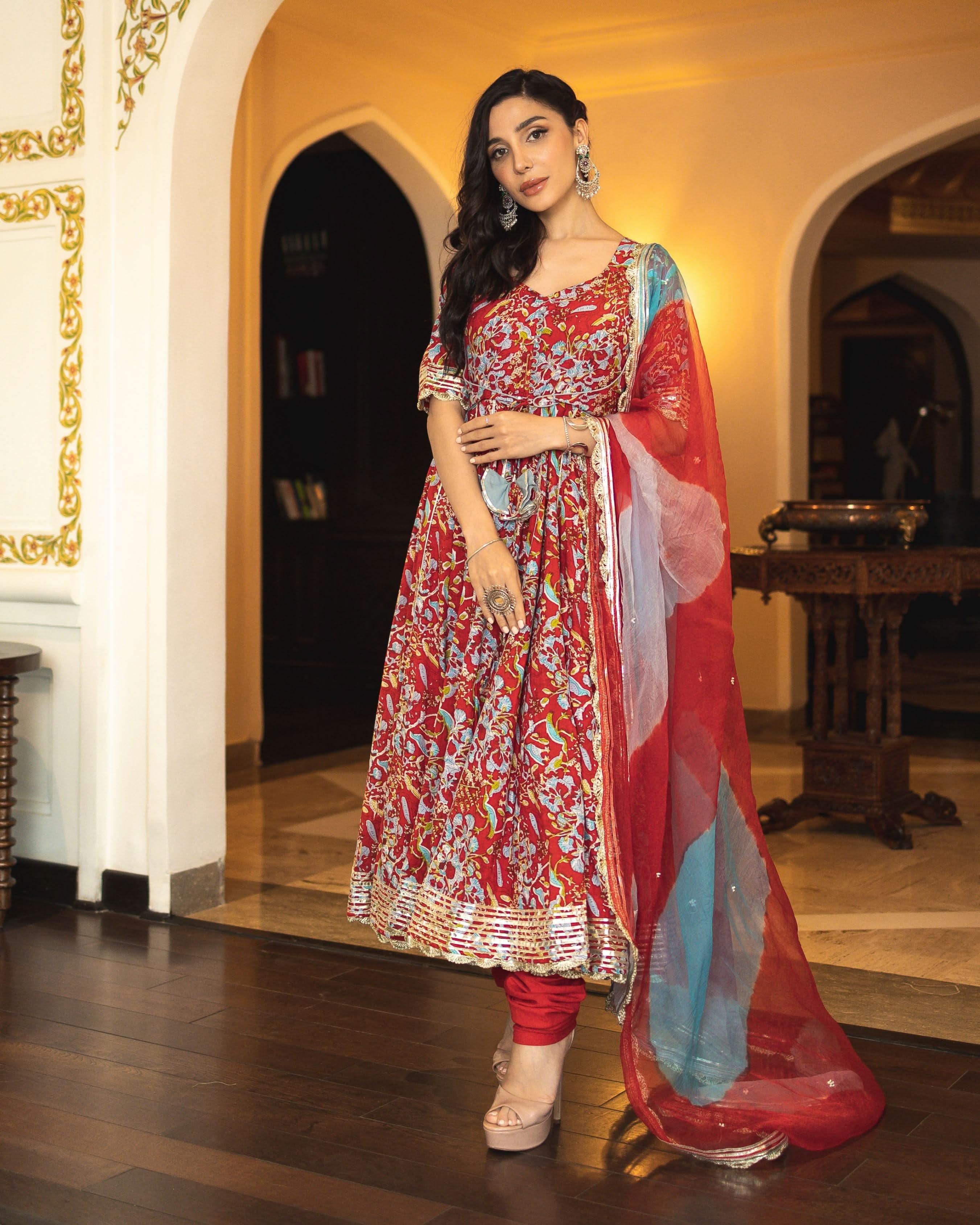 Stella Cotton Anarkali Suit Set - Image 2