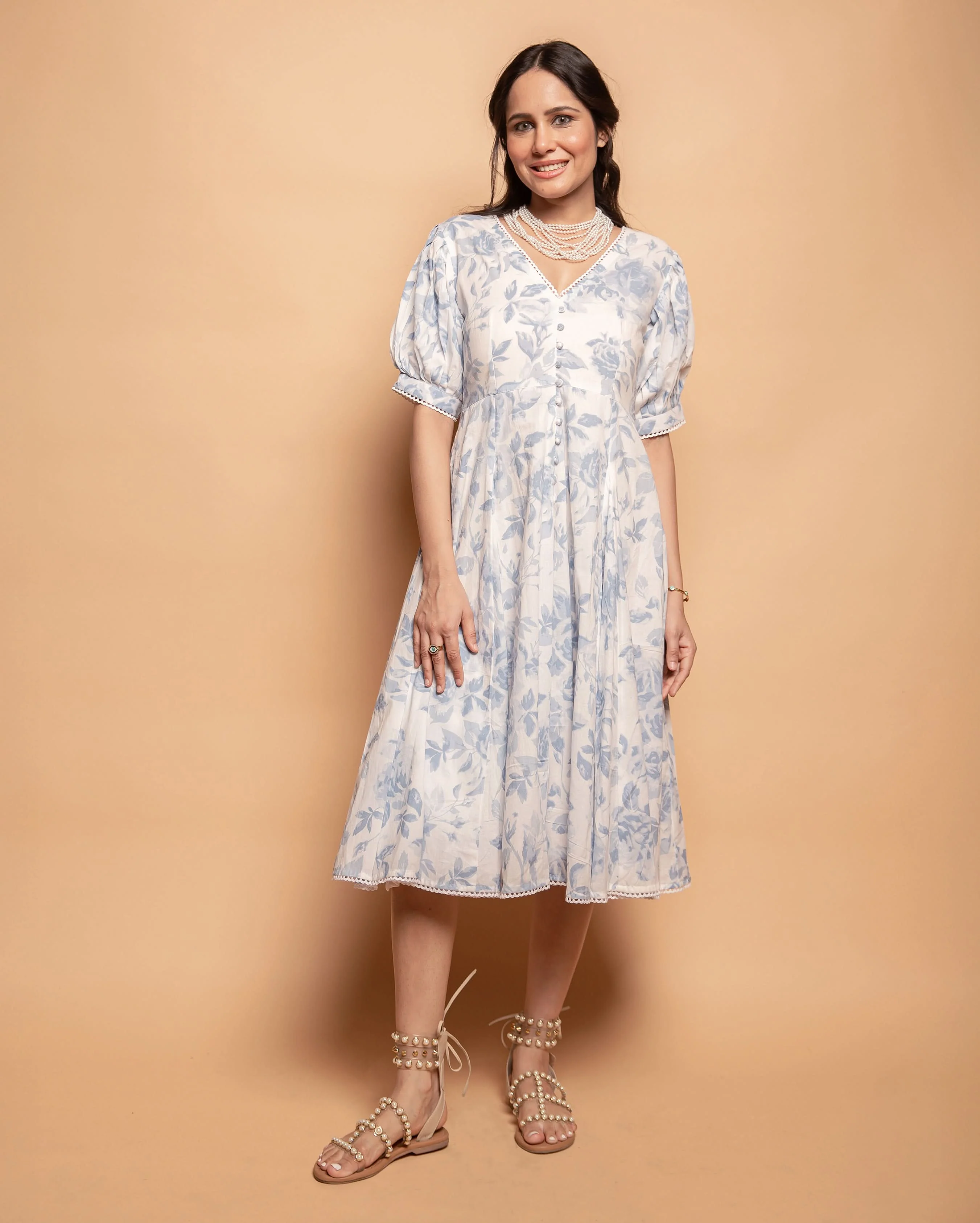 Sugar Plum White Cotton Printed Dress - Image 7