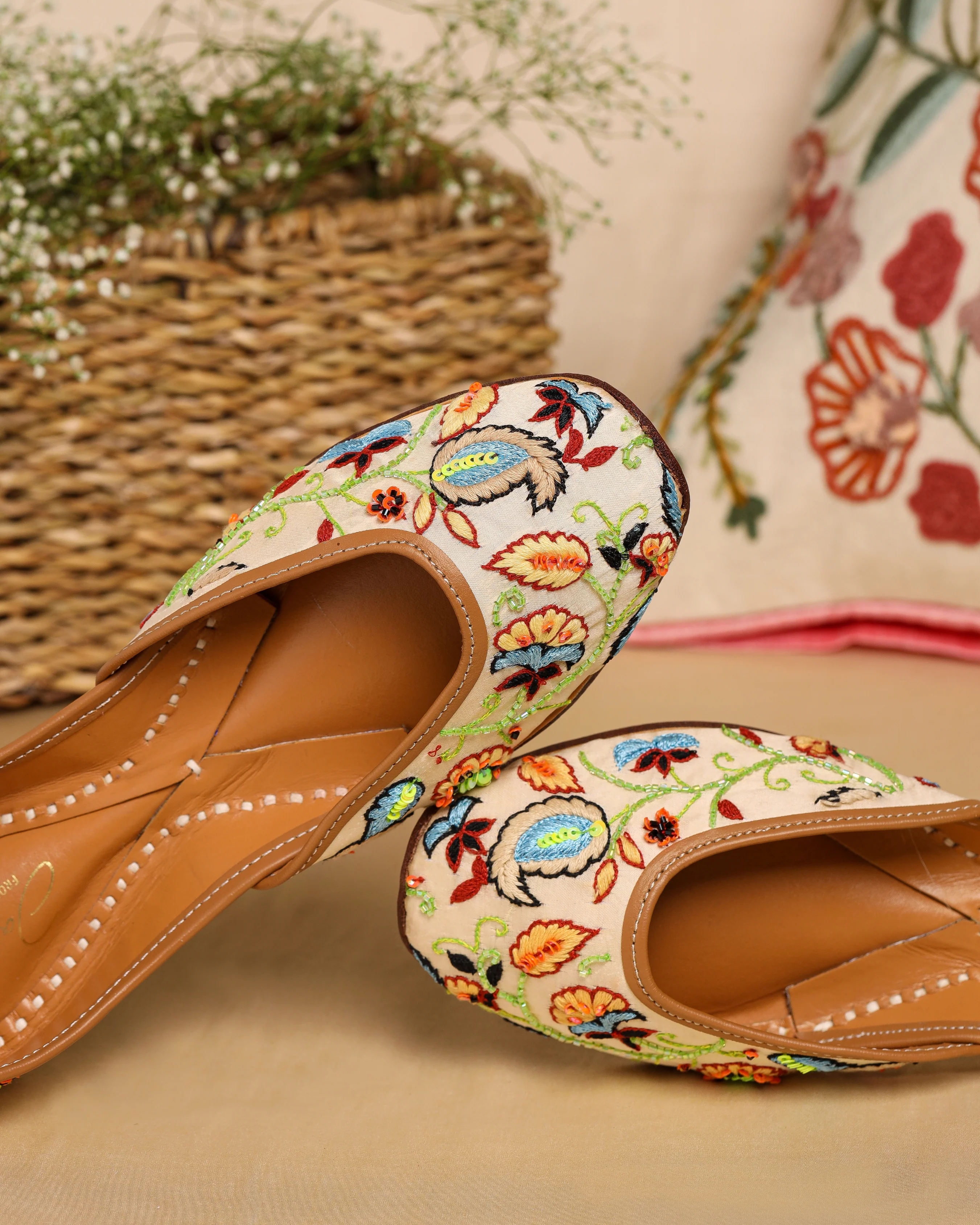 Summer Melon Handcrafted Jutti - Image 8