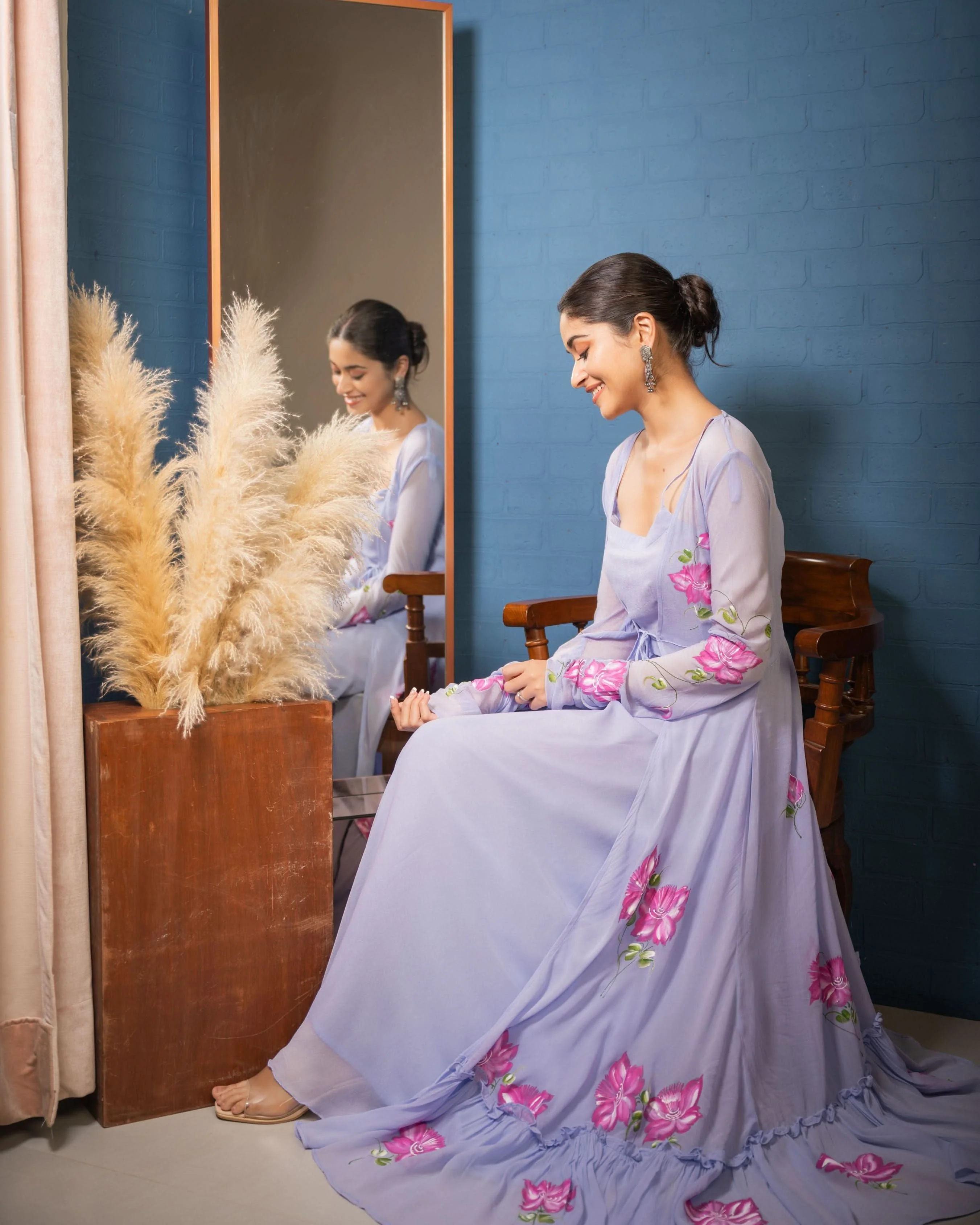 Tashi Handpainted Georgette Suit Set - Image 2