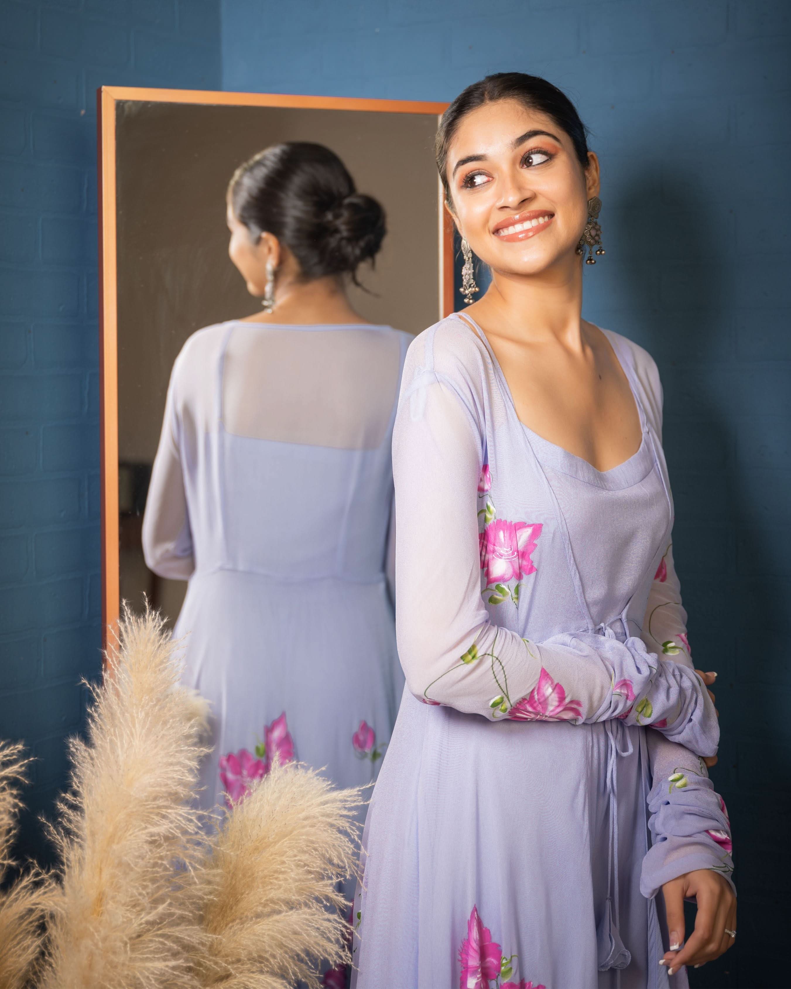 Tashi Handpainted Georgette Suit Set - Image 6