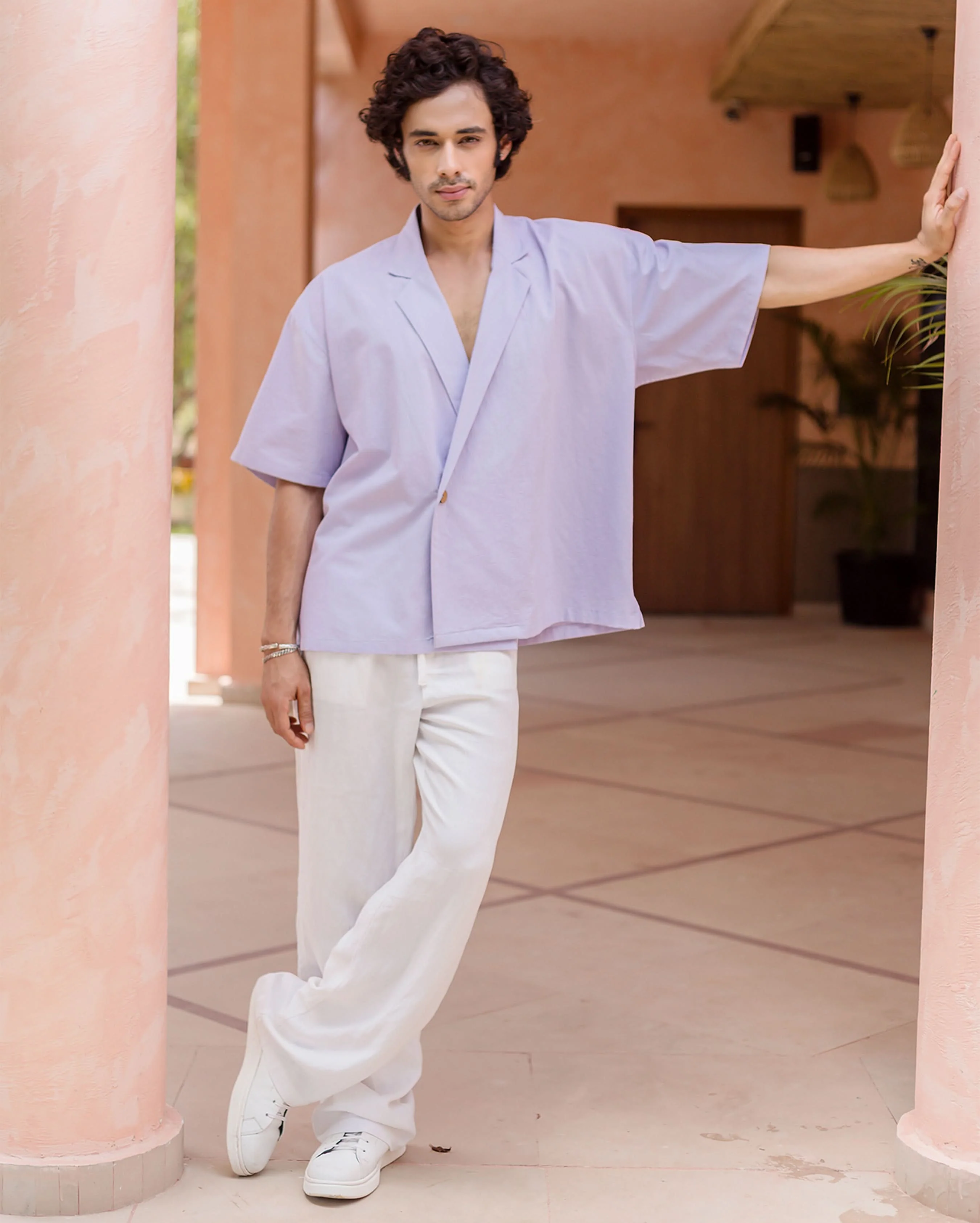 Tatum Lilac Slub Solid Shirt - Image 2