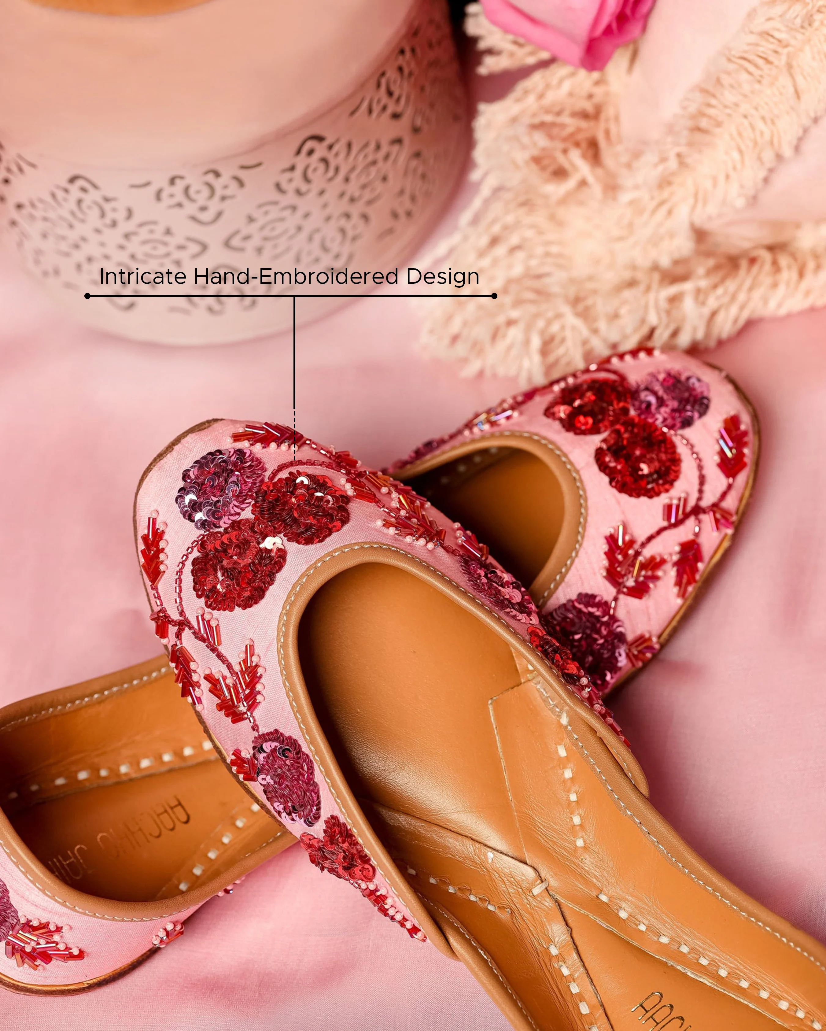 Tea Rose Handcrafted Jutti - Image 2